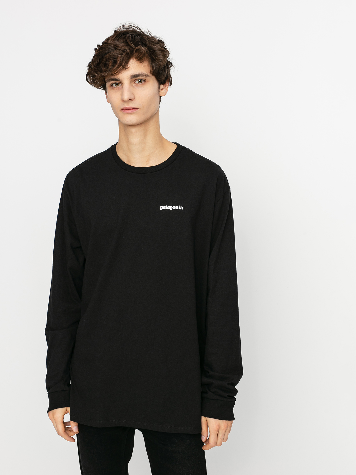 Longsleeve Patagonia P 6 Logo Responsibili (black)