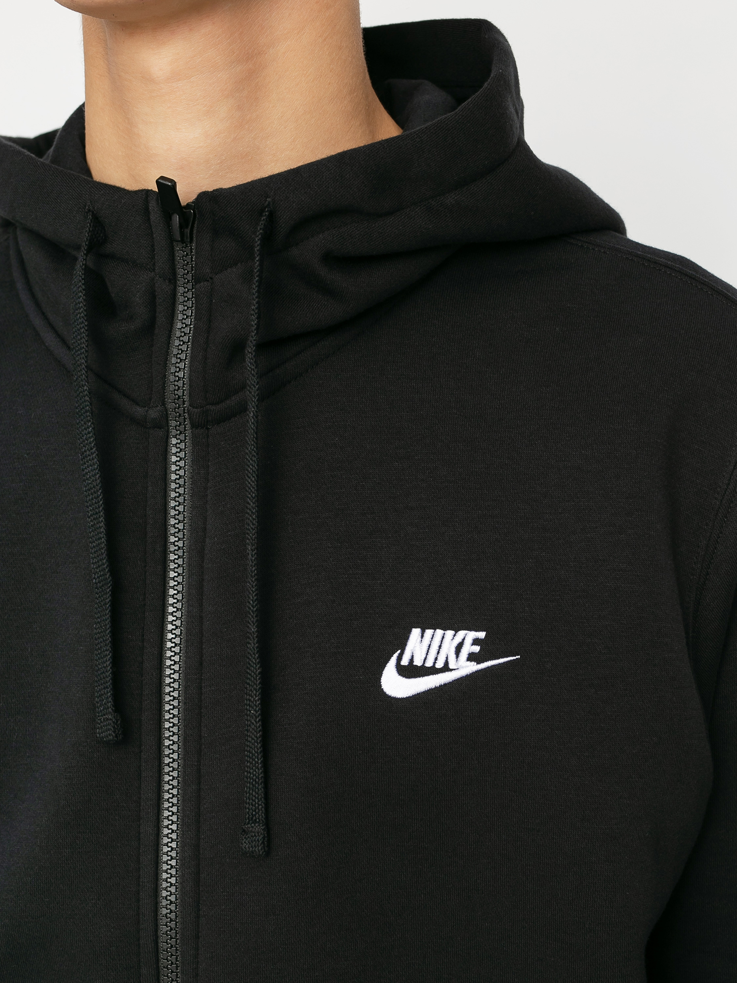 Bluza z kapturem Nike Sportswear Club ZHD (black/black/white)