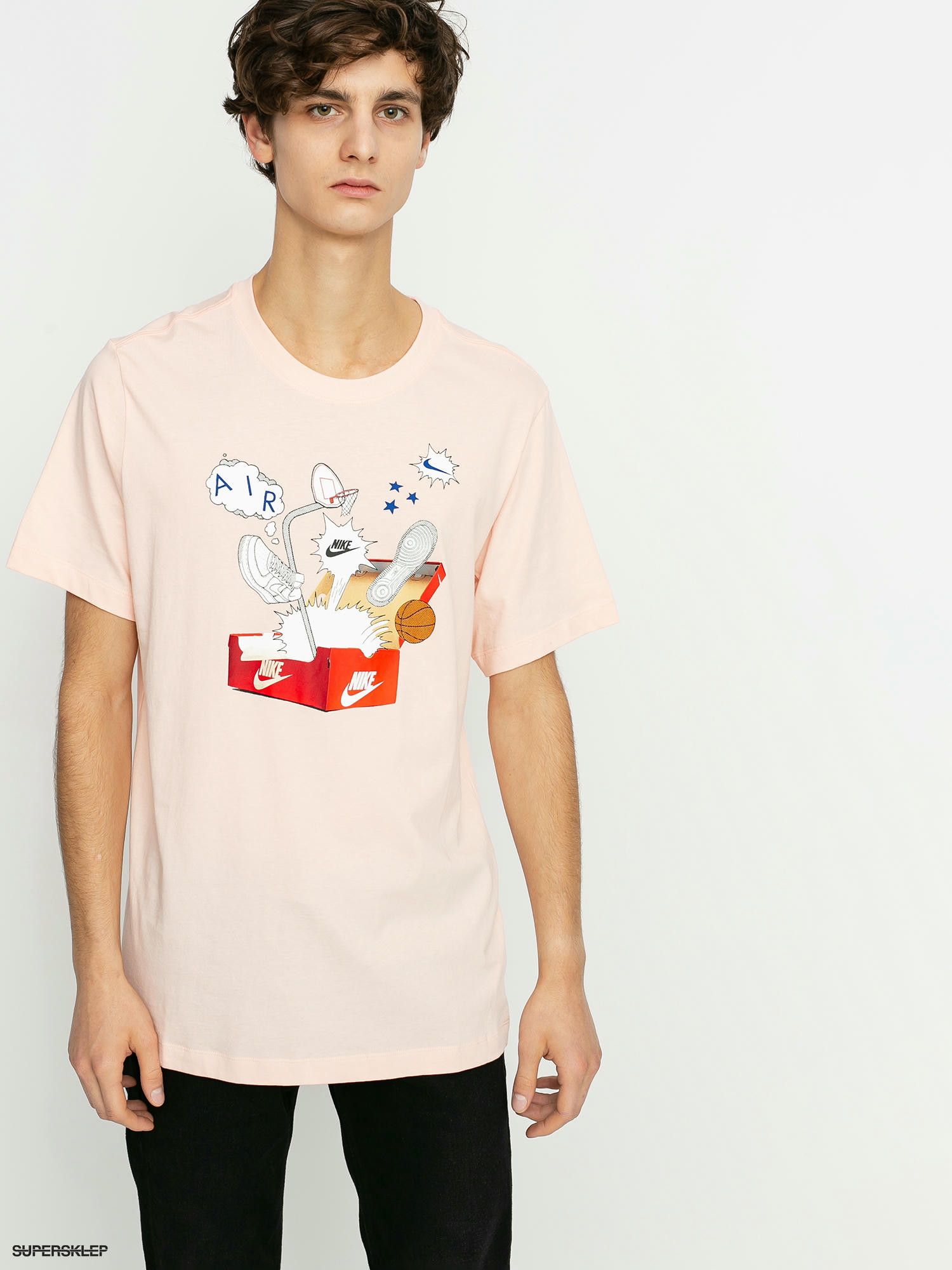 Washed coral nike sales shirt