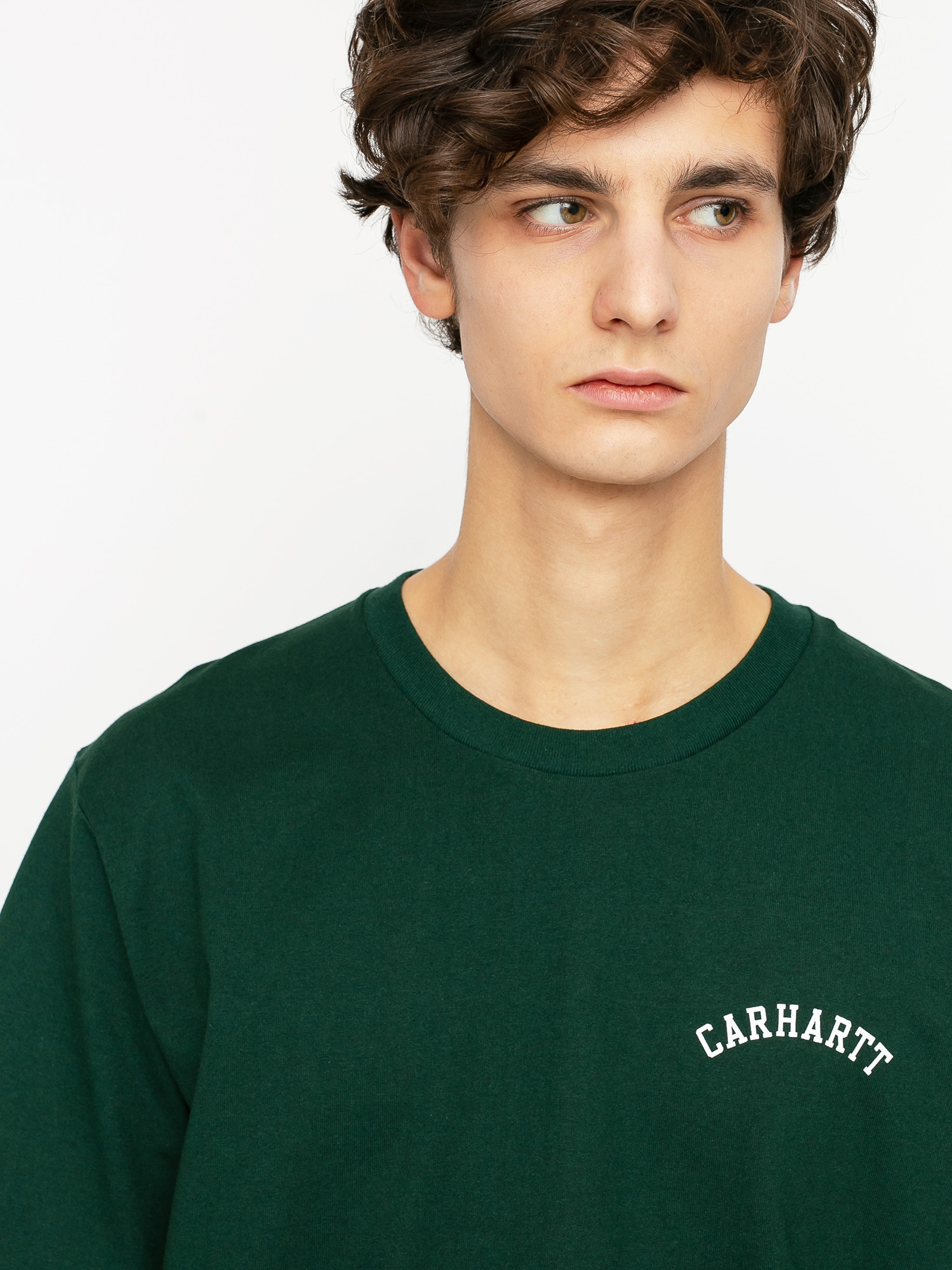 T-shirt Carhartt WIP University Script (bottle green/white)