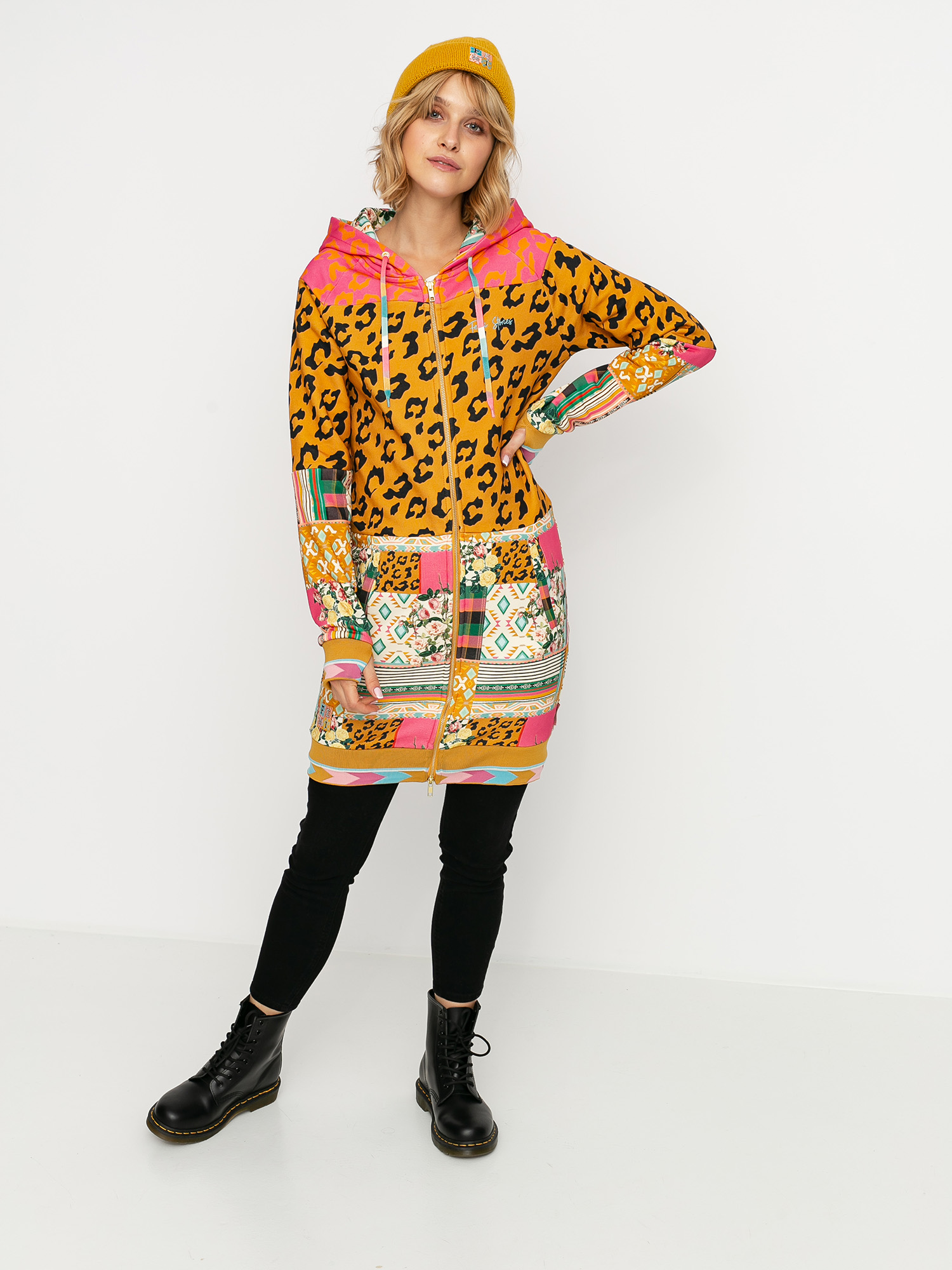 emi⭐️ Bluza z kapturem Femi Stories Longa ZHD Wmn - wielobarwny (ptw)