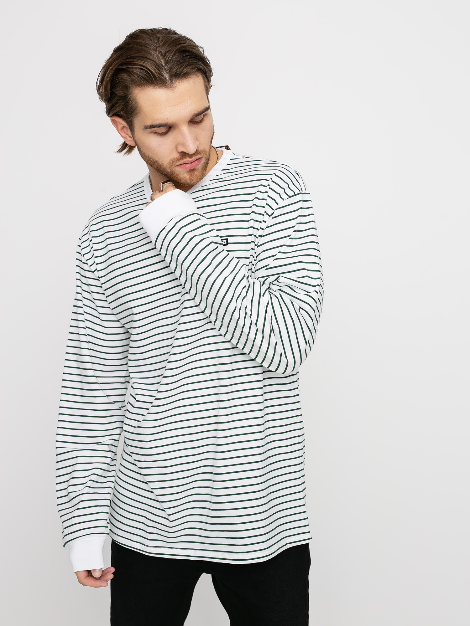 Longsleeve Vans Off The Wall Classic Stripe (white/pine needle)