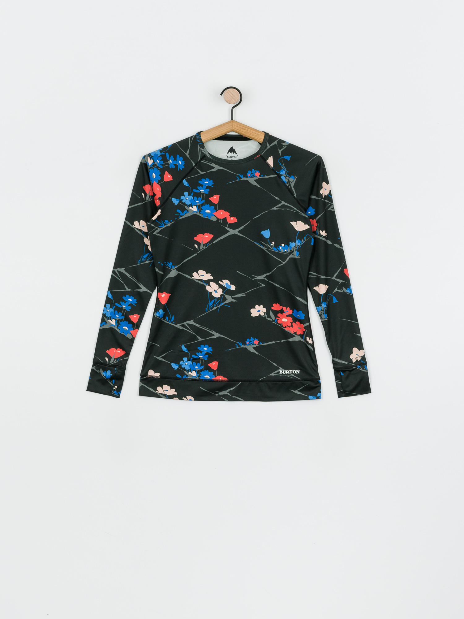 Damski Longsleeve aktywny Burton Lightweight X Base Layer Crew (true black landscape floral)