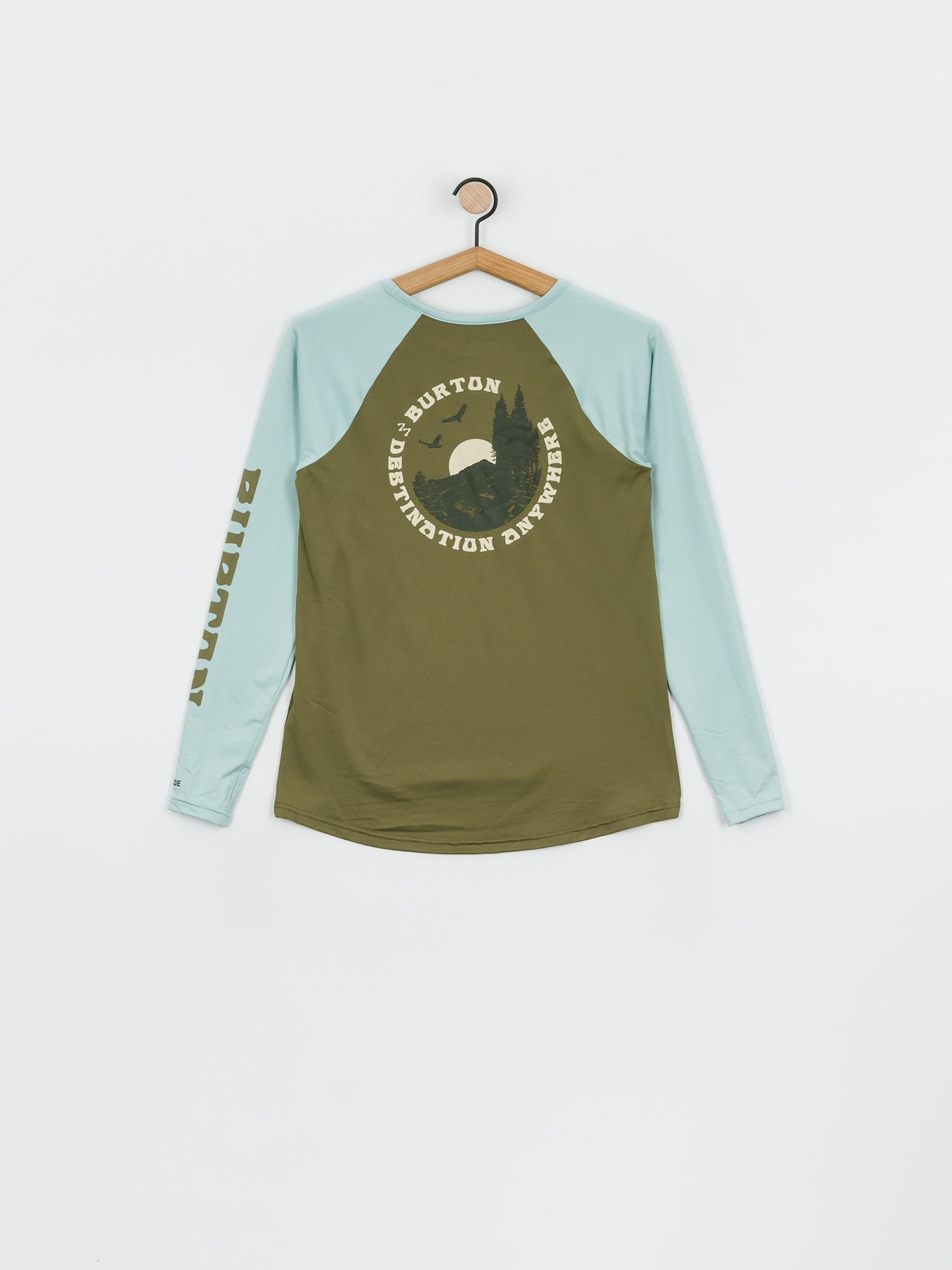 Damski Longsleeve aktywny Burton Roadie Base Layer Tech (martini olive/ether blue)