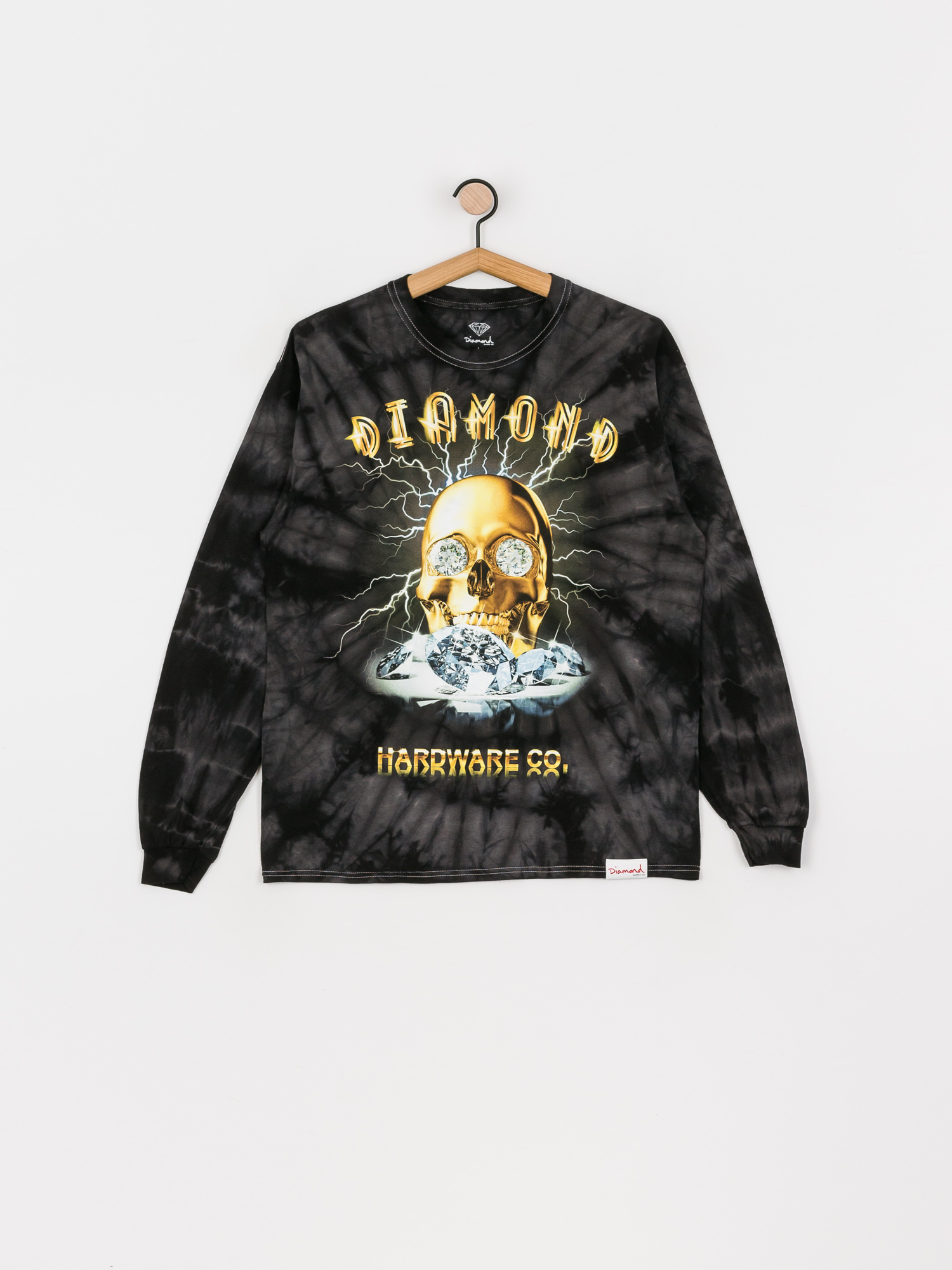 Longsleeve Diamond Supply Co. Gold Skull Tie Dye (black)