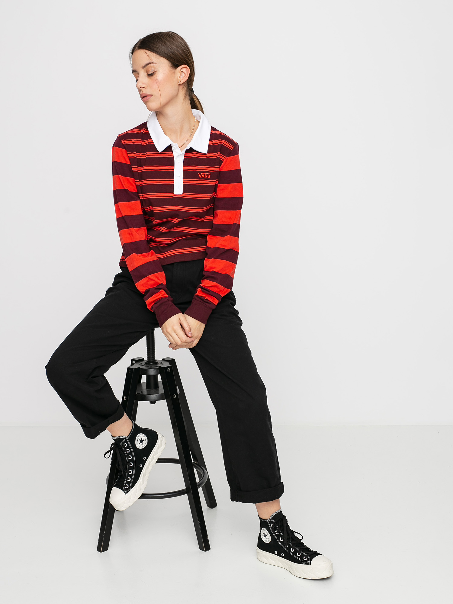 Longsleeve Vans Stripe Block Polo Wmn (port royale)