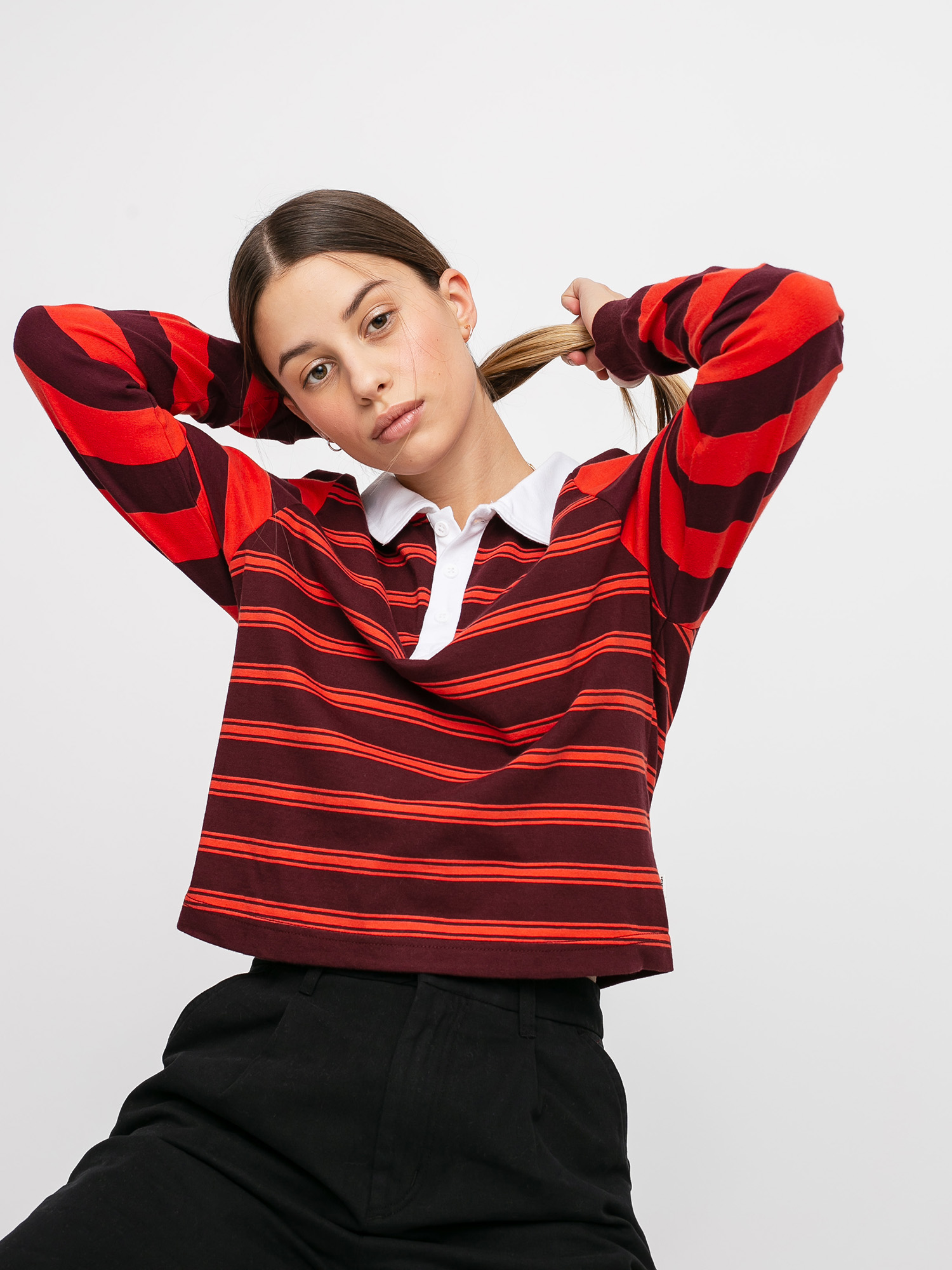 Longsleeve Vans Stripe Block Polo Wmn (port royale)