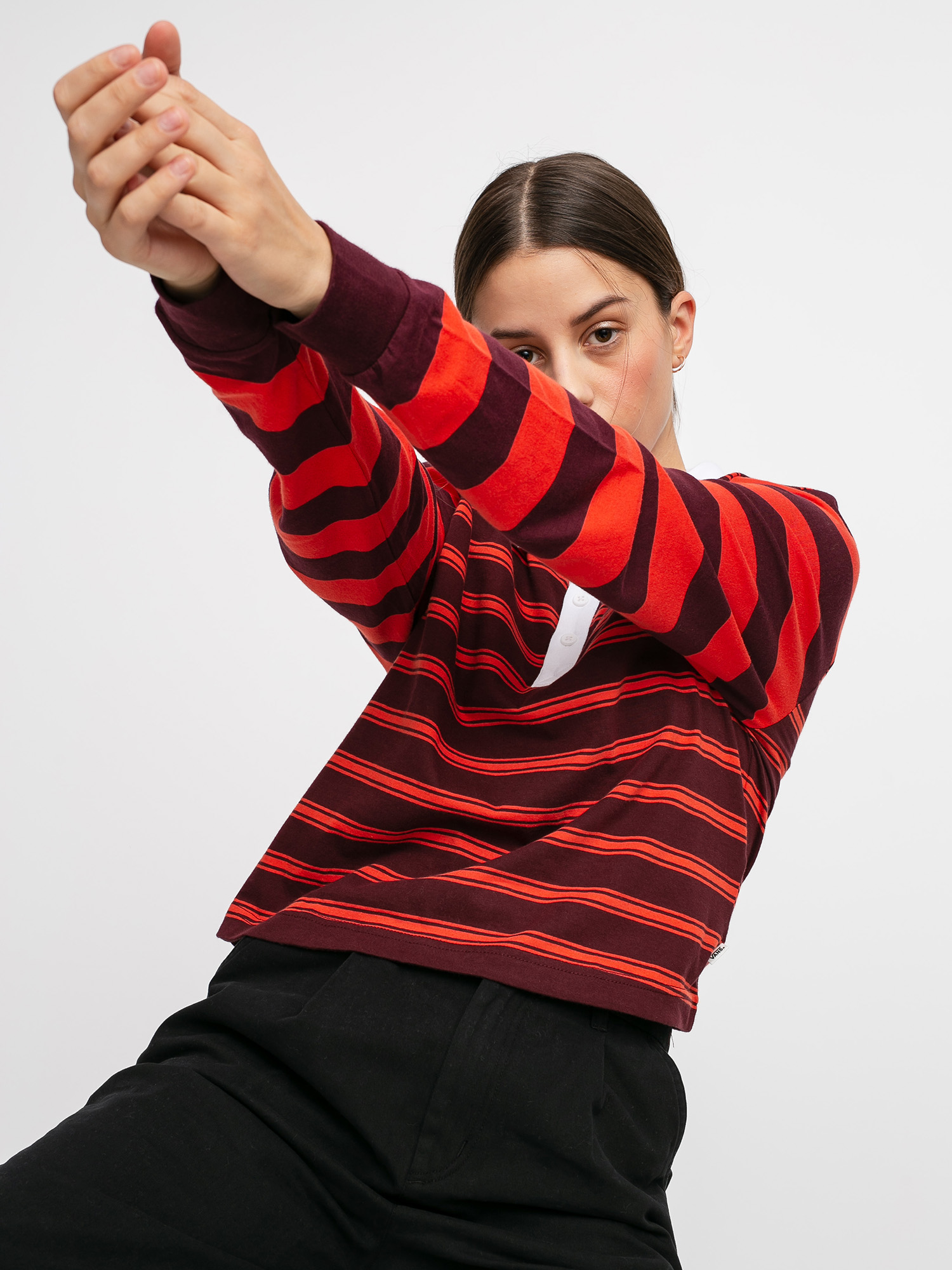 Longsleeve Vans Stripe Block Polo Wmn (port royale)