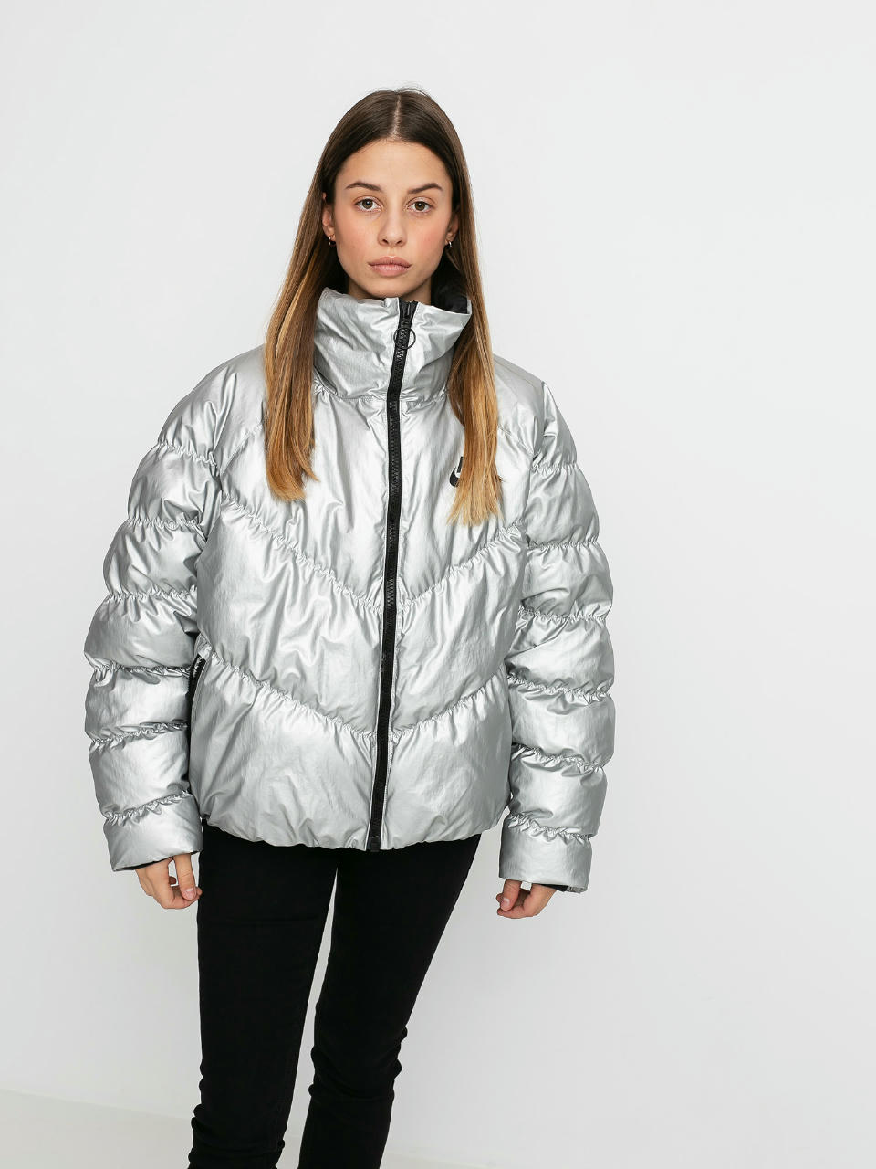 Kurtka Nike Syn Fill Jkt Stmt Shine Wmn (metallic silver/black)