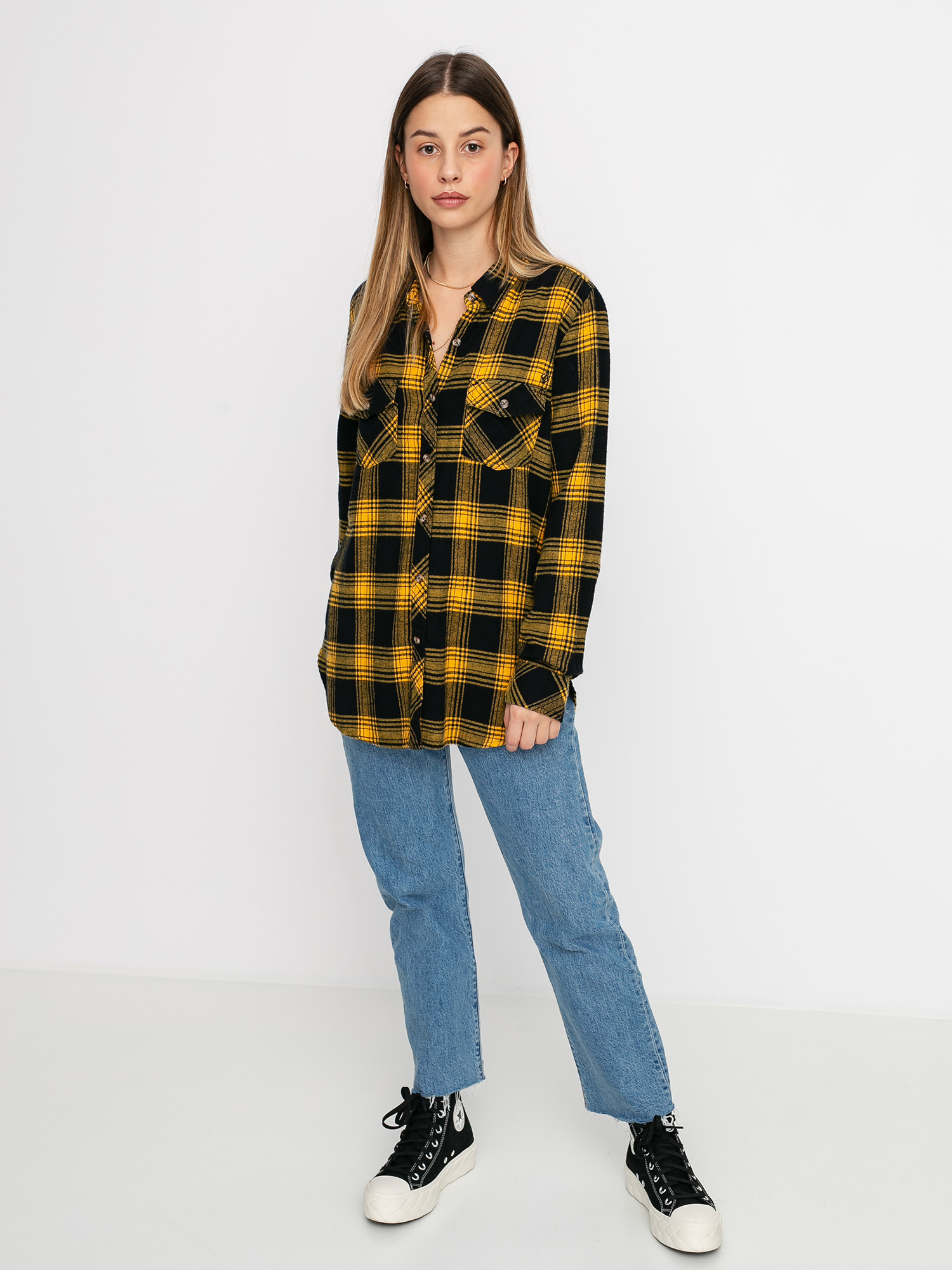 Koszula Volcom Getting Rad Plaid Ls Wmn (golden haze)
