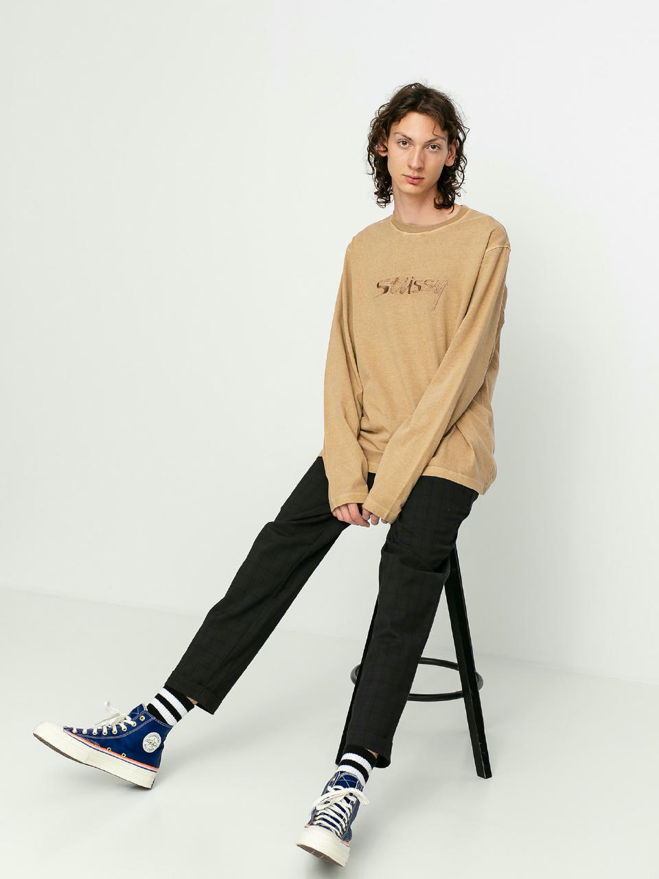 Longsleeve Stussy River (khaki)