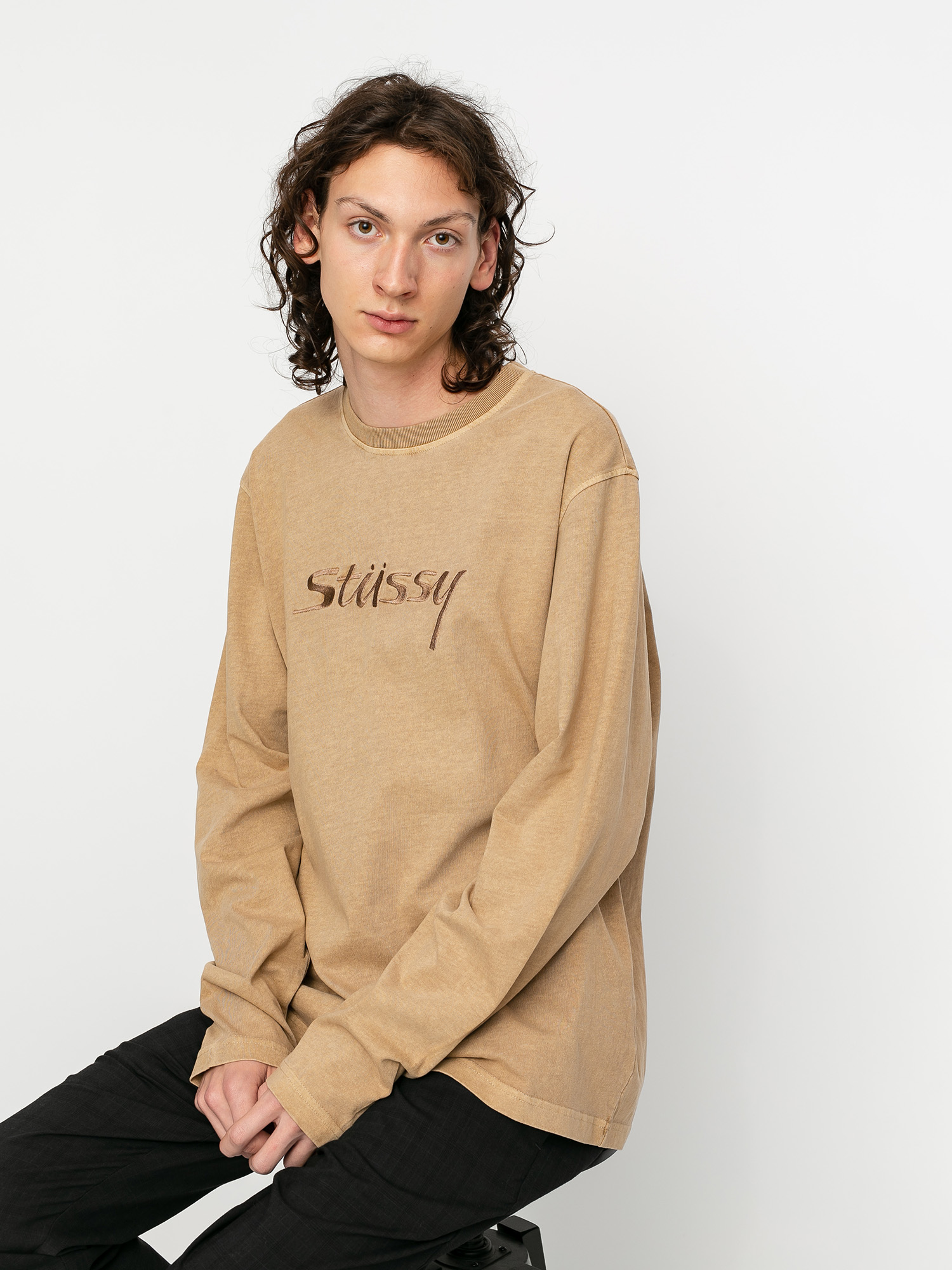 Longsleeve Stussy River (khaki)