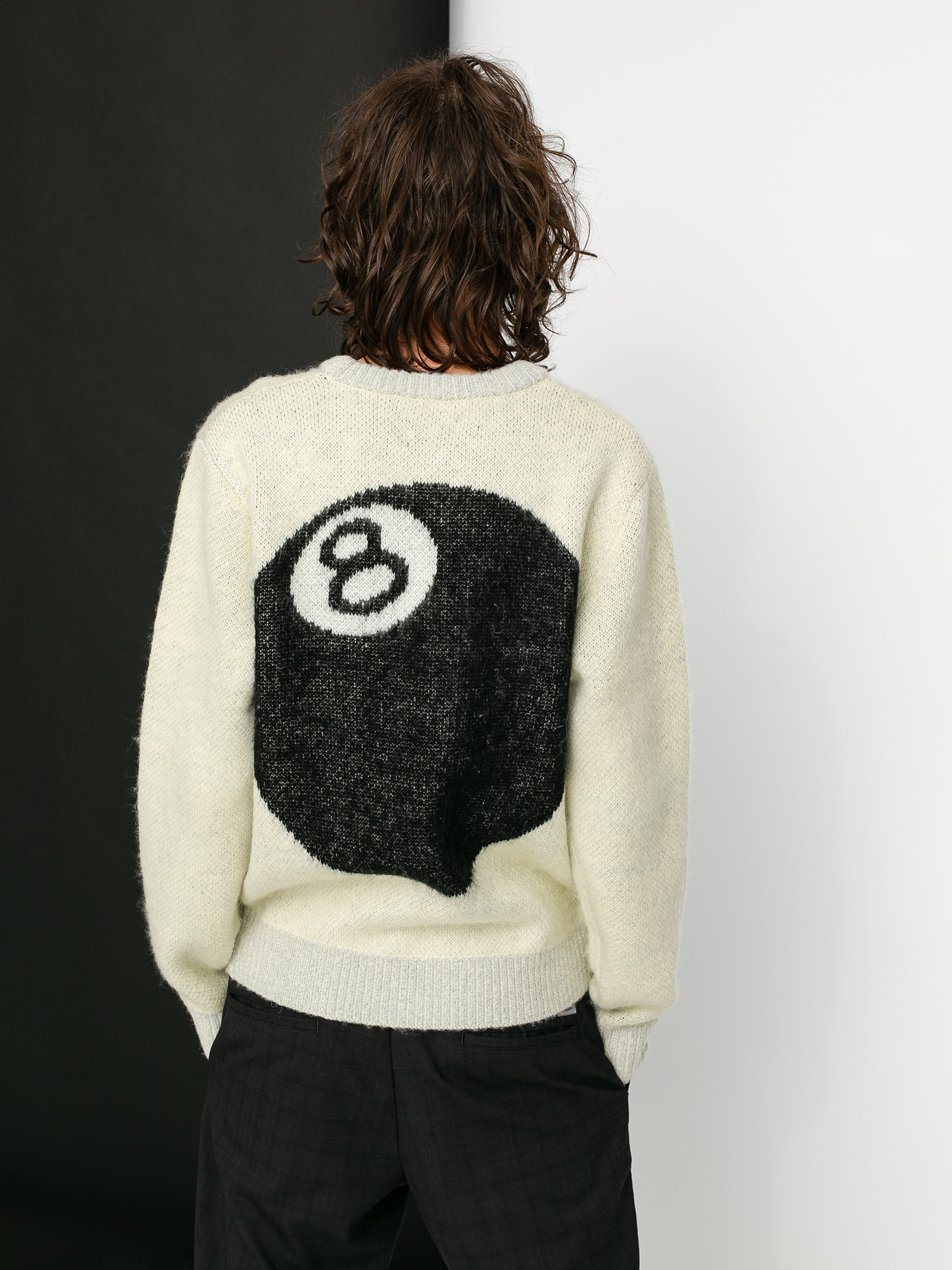 Sweter Stussy 8 Ball Heavy Brushed Mohair (cream)