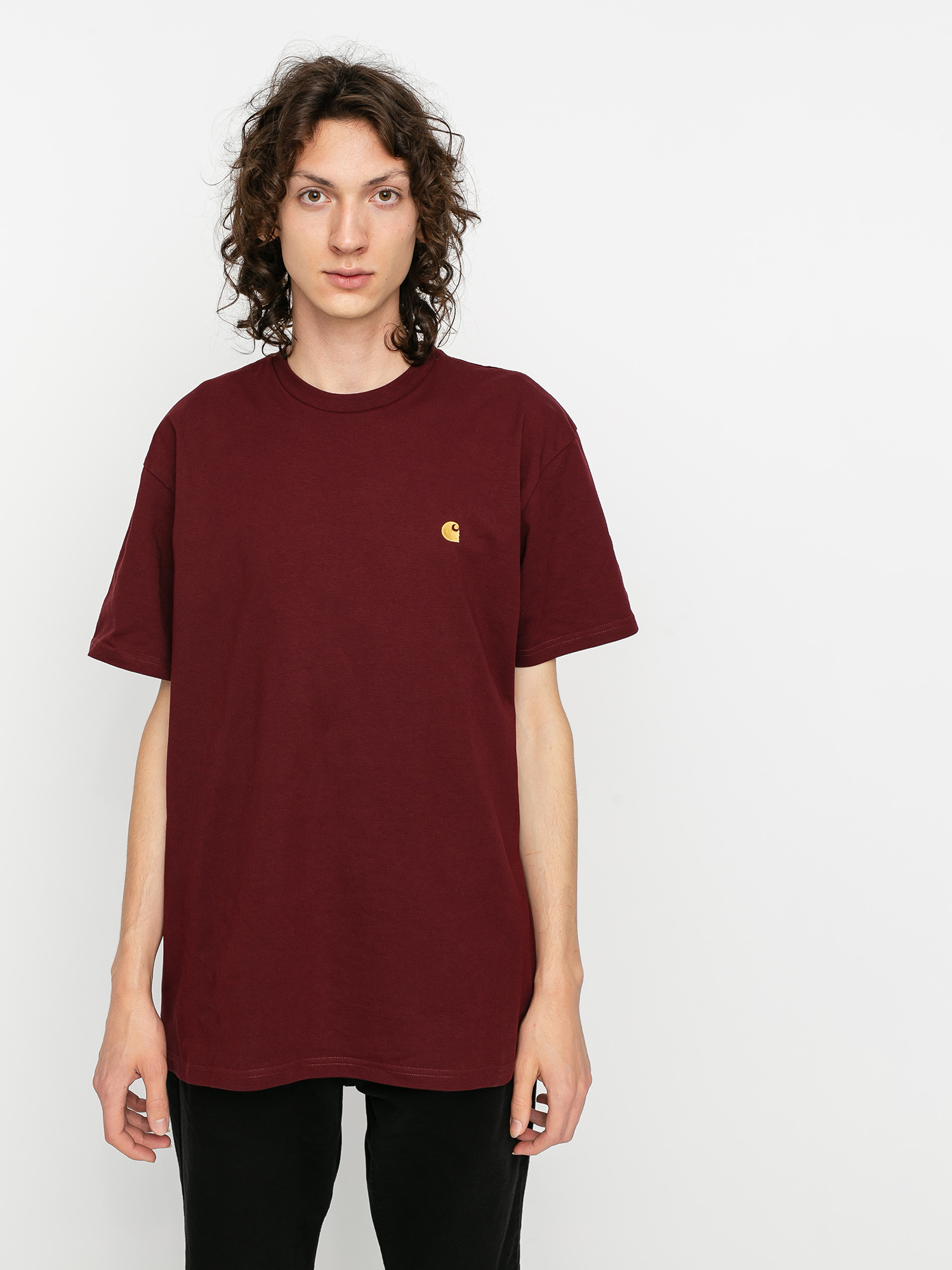 T-shirt Carhartt WIP Chase (bordeaux/gold)