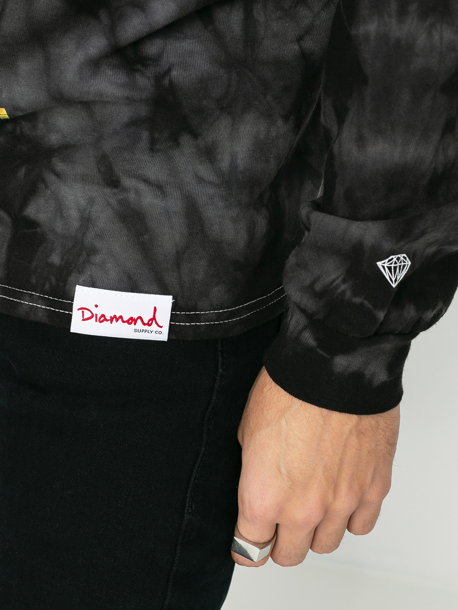 Longsleeve Diamond Supply Co. Gold Skull Tie Dye (black)