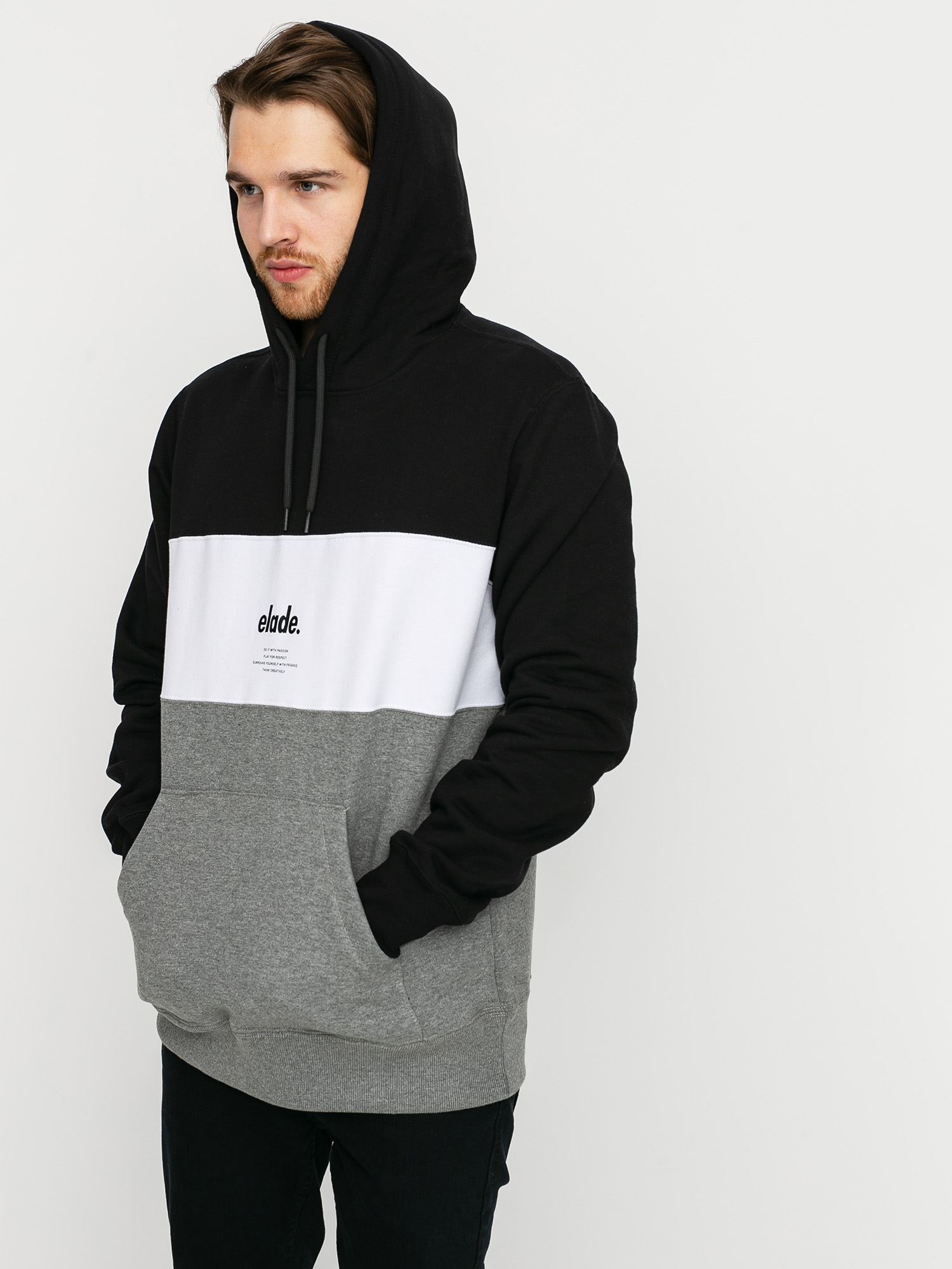 Bluza z kapturem Elade Colour Block HD (black/white/maroon)