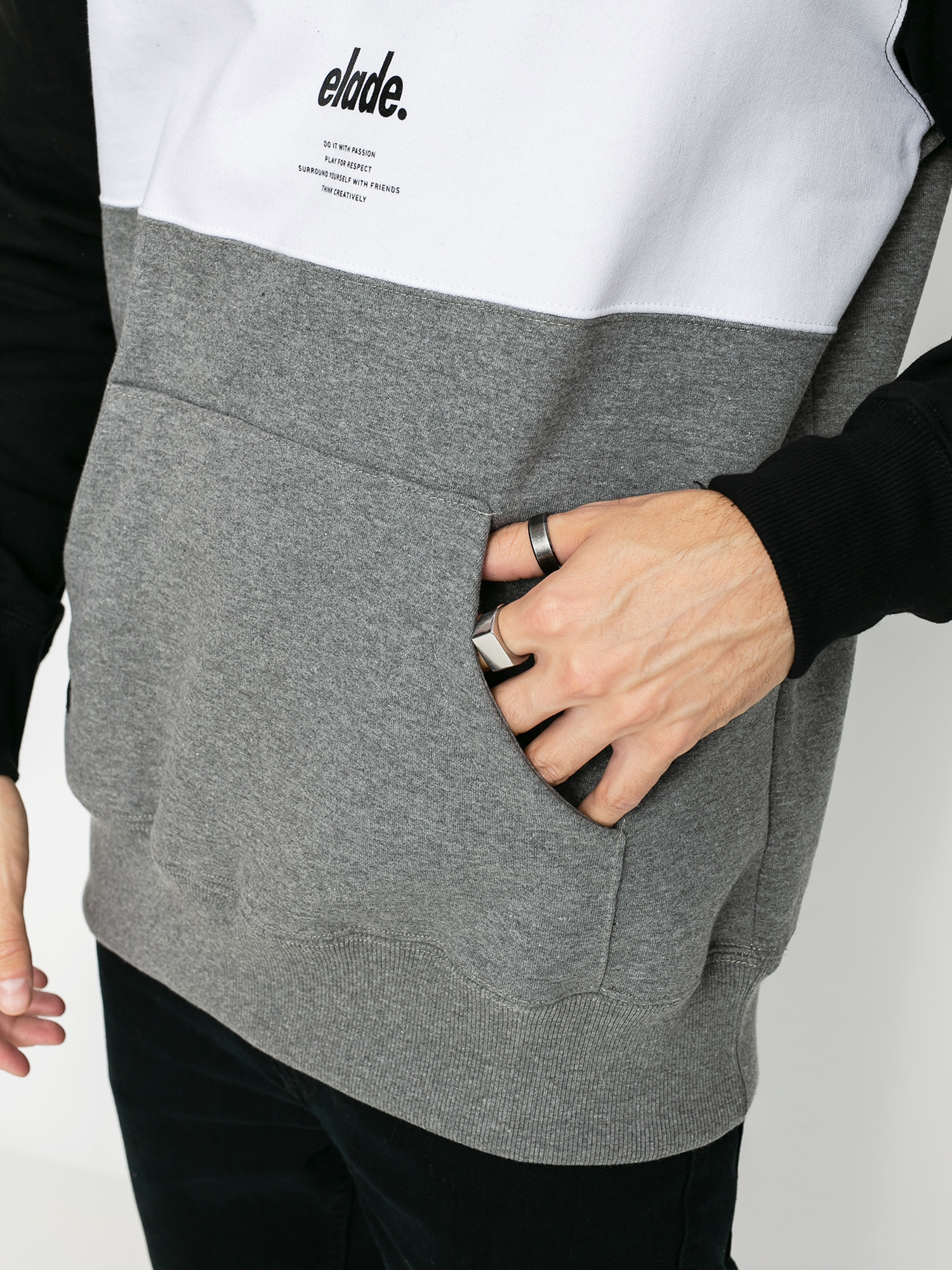 Bluza z kapturem Elade Colour Block HD (black/white/maroon)
