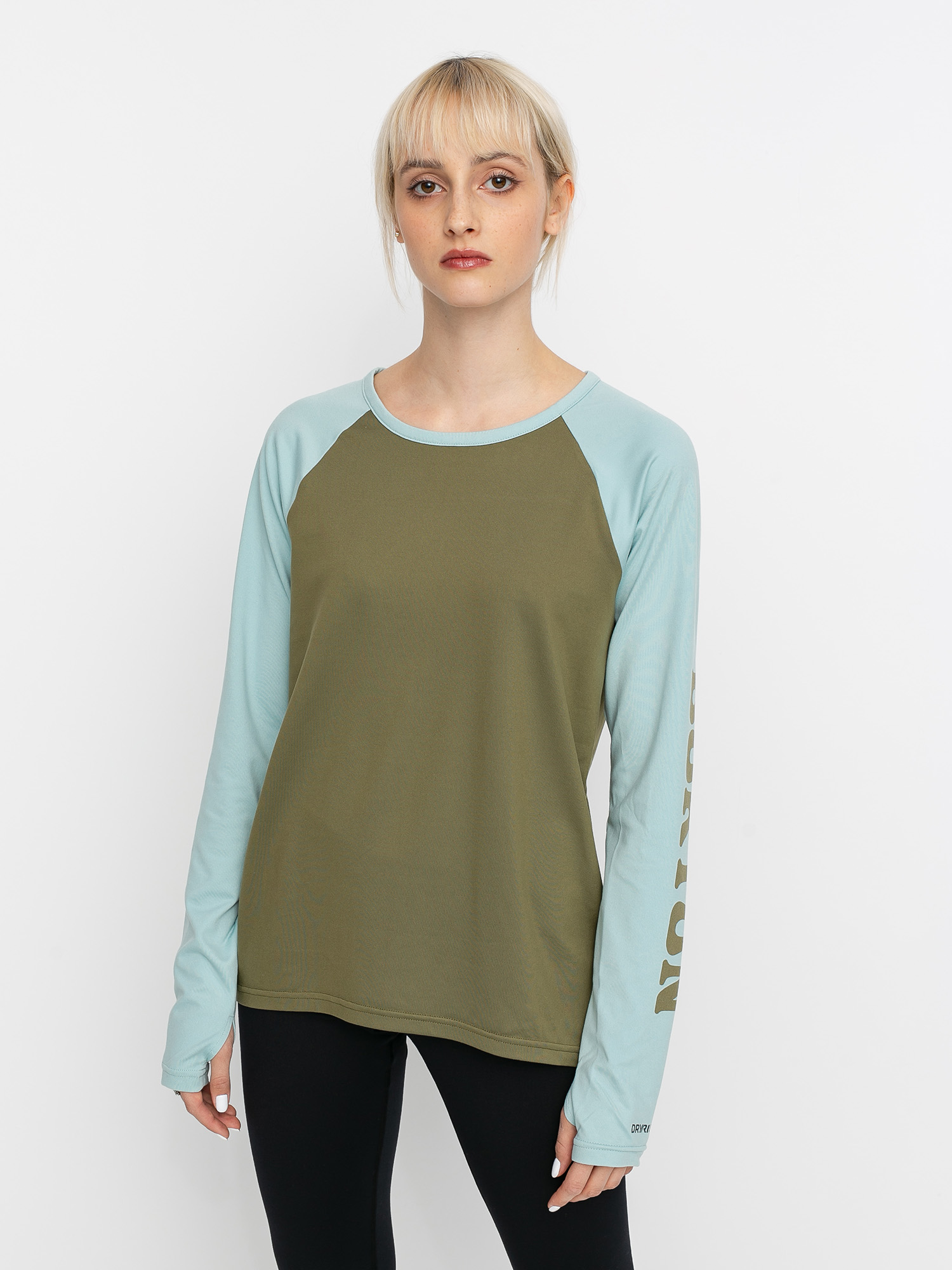 Damski Longsleeve aktywny Burton Roadie Base Layer Tech (martini olive/ether blue)