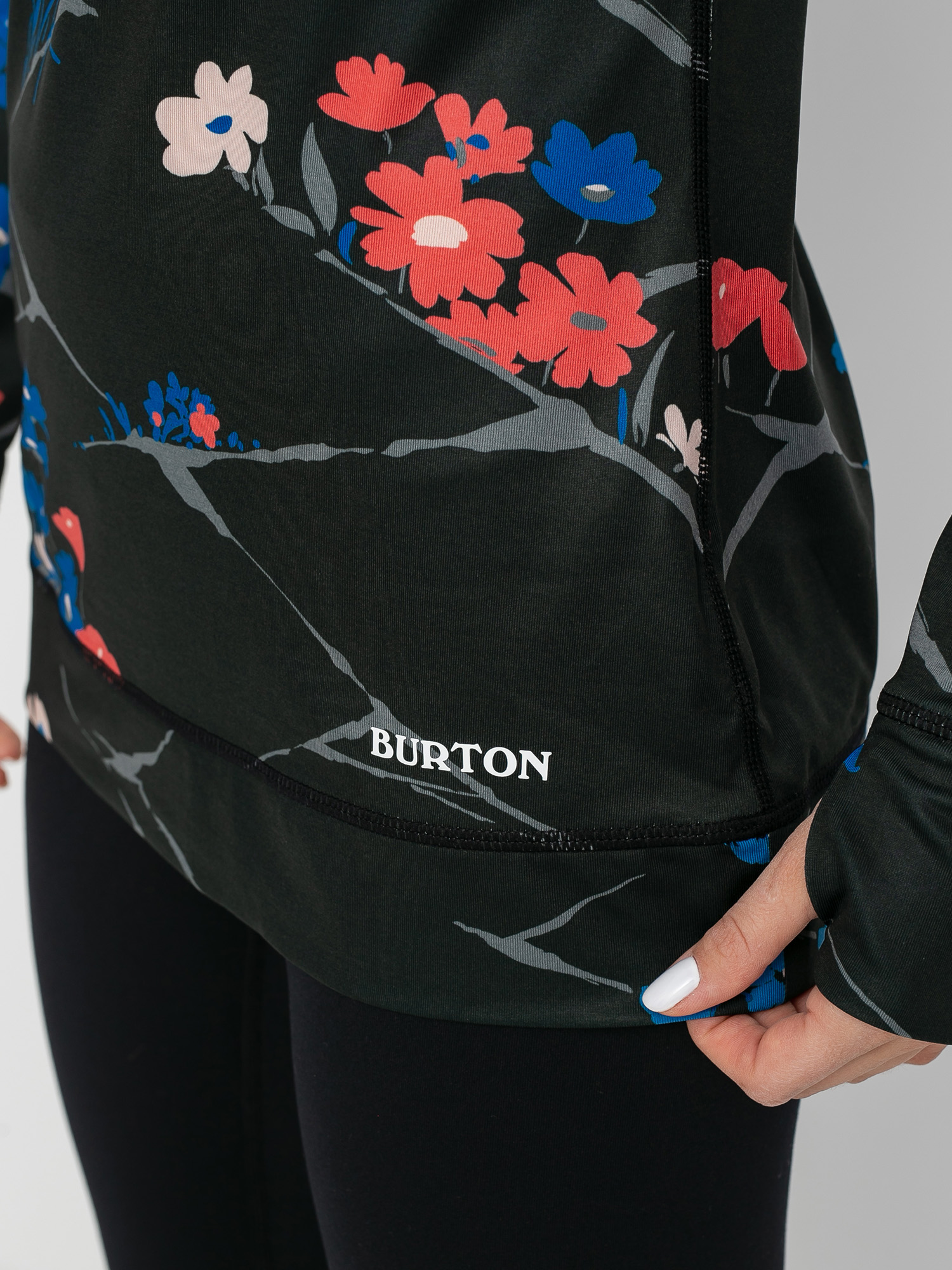 Damski Longsleeve aktywny Burton Lightweight X Base Layer Crew (true black landscape floral)