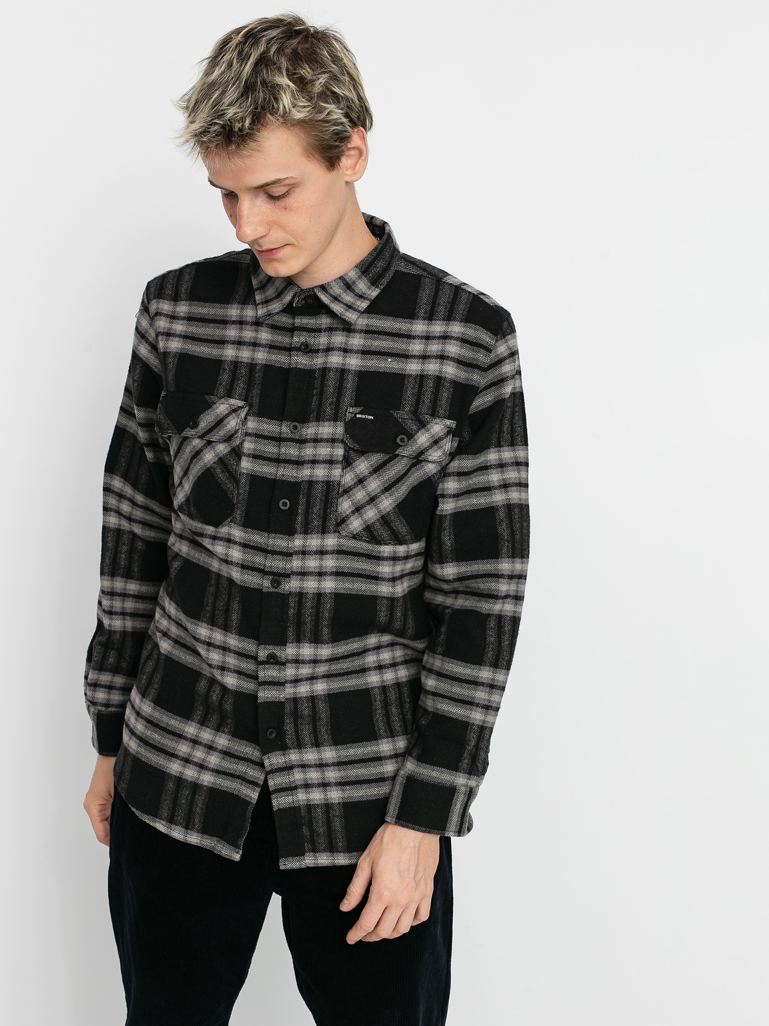 Koszula Brixton Bowery Flannel Ls (black/charcoal)