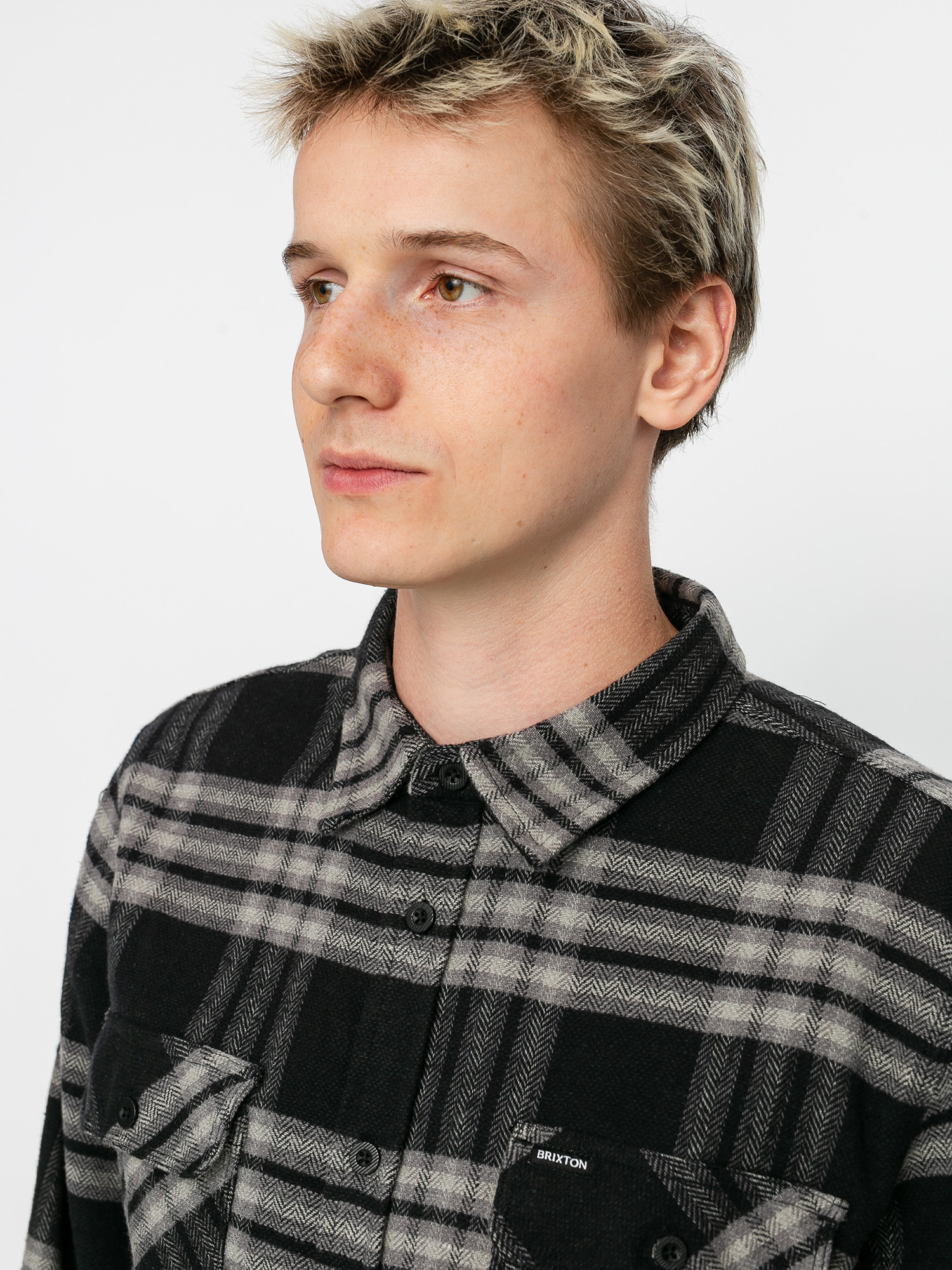 Koszula Brixton Bowery Flannel Ls (black/charcoal)