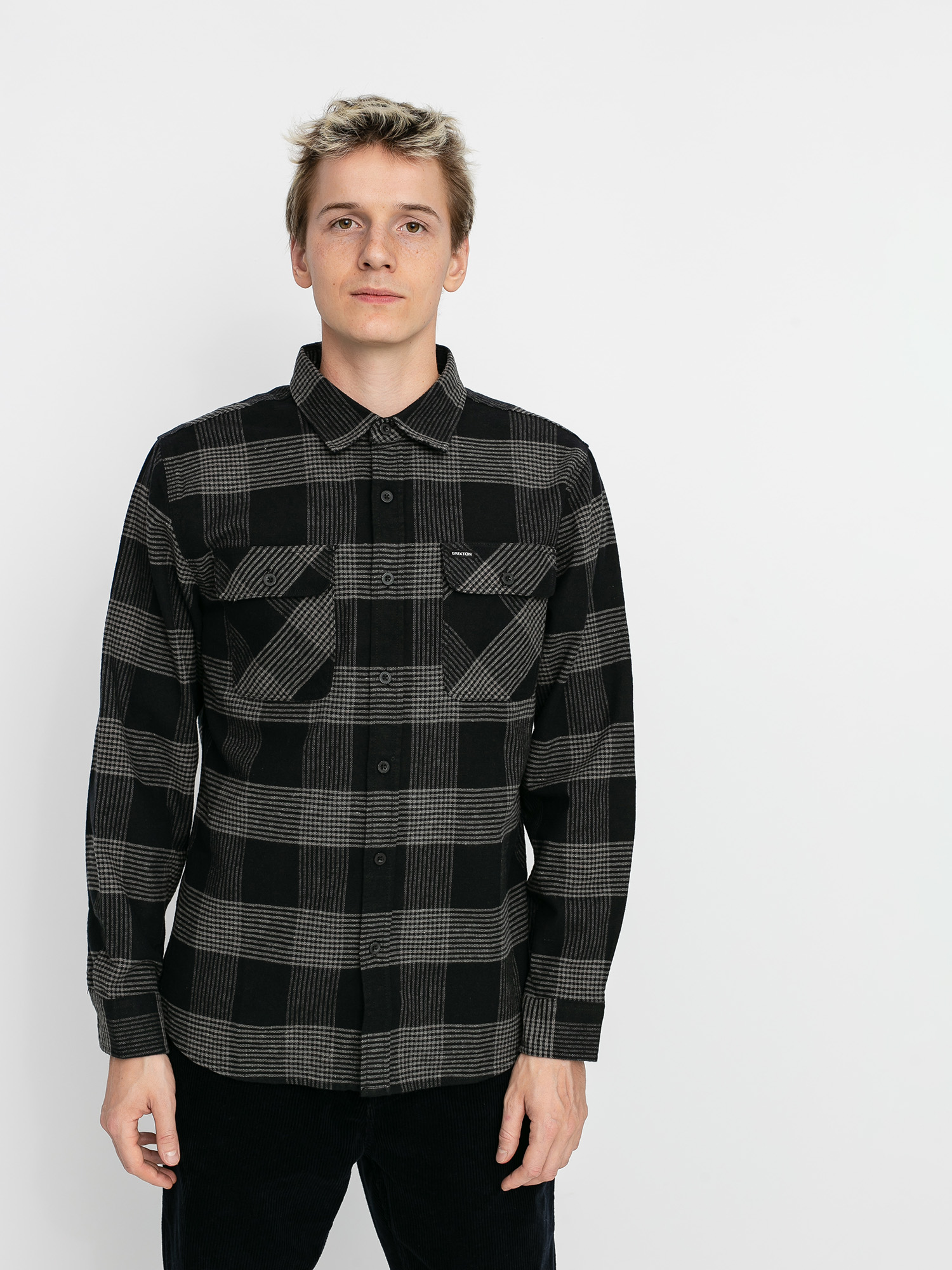 Koszula Brixton Bowery Flannel Ls (black/steel)
