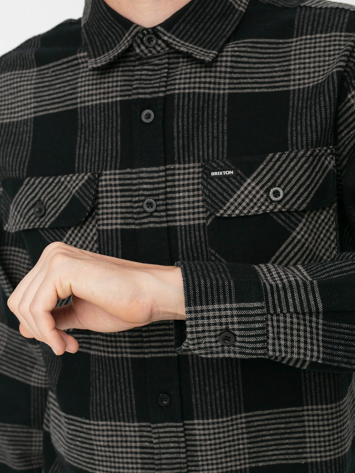 Koszula Brixton Bowery Flannel Ls (black/steel)