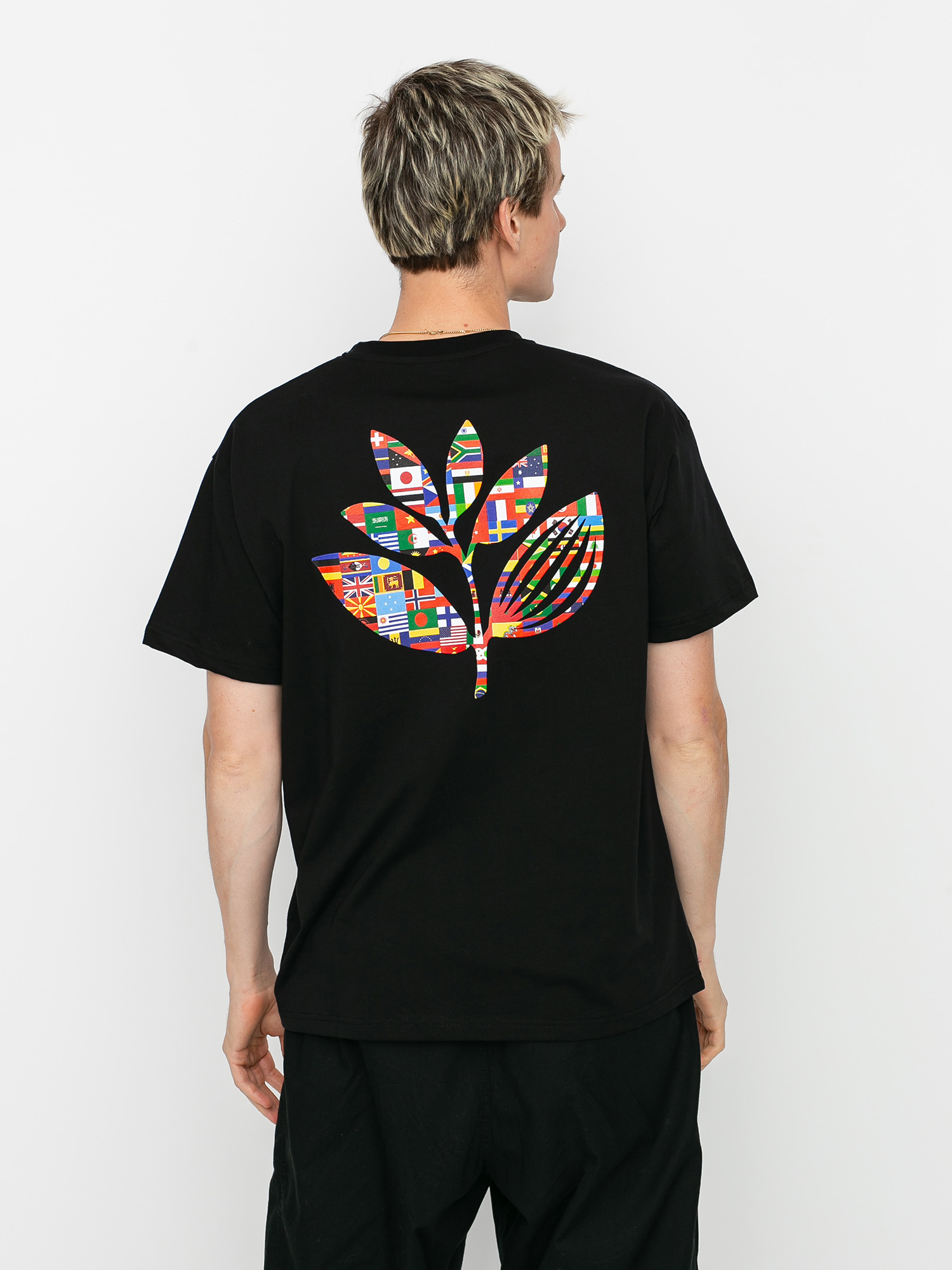 T-shirt Magenta Plant Flag (black)
