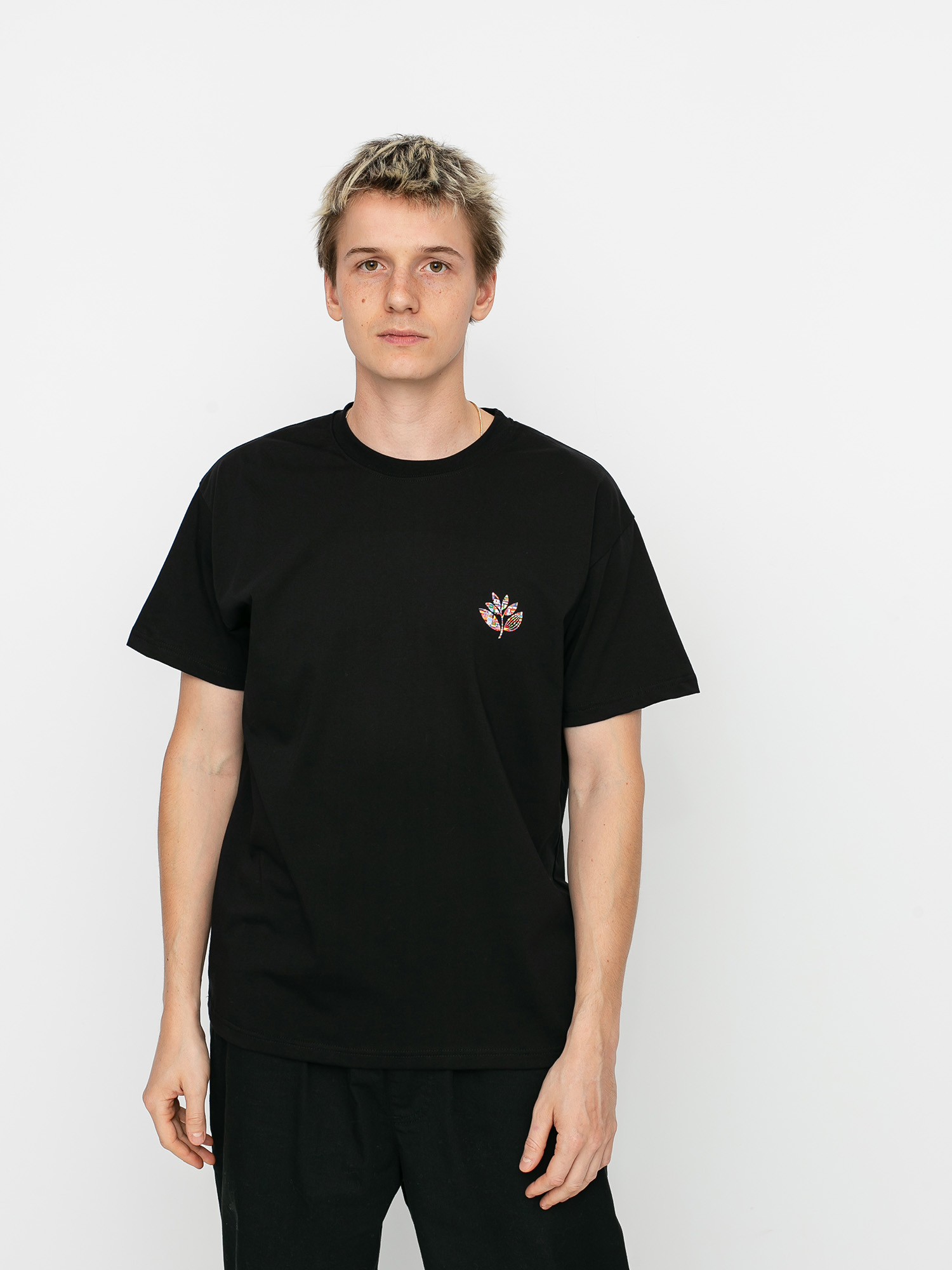 T-shirt Magenta Plant Flag (black)