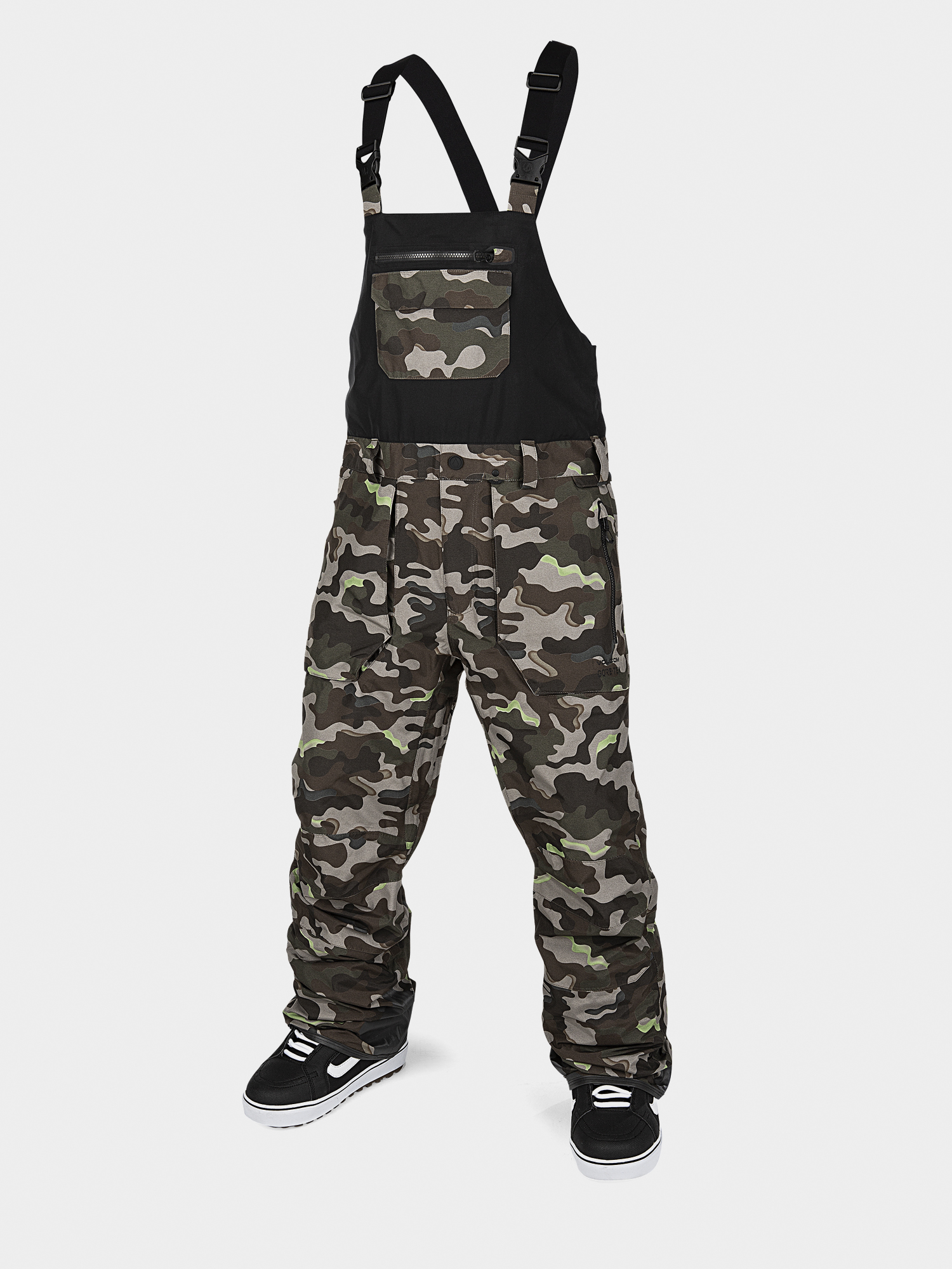 Męskie Spodnie snowboardowe Volcom Rain Gore Bib Overall (army)