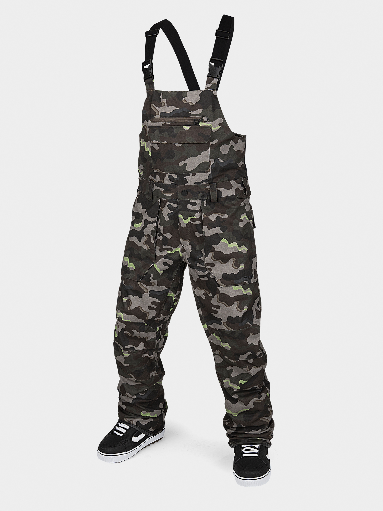 Męskie Spodnie snowboardowe Volcom Roan Bib Overall (army)