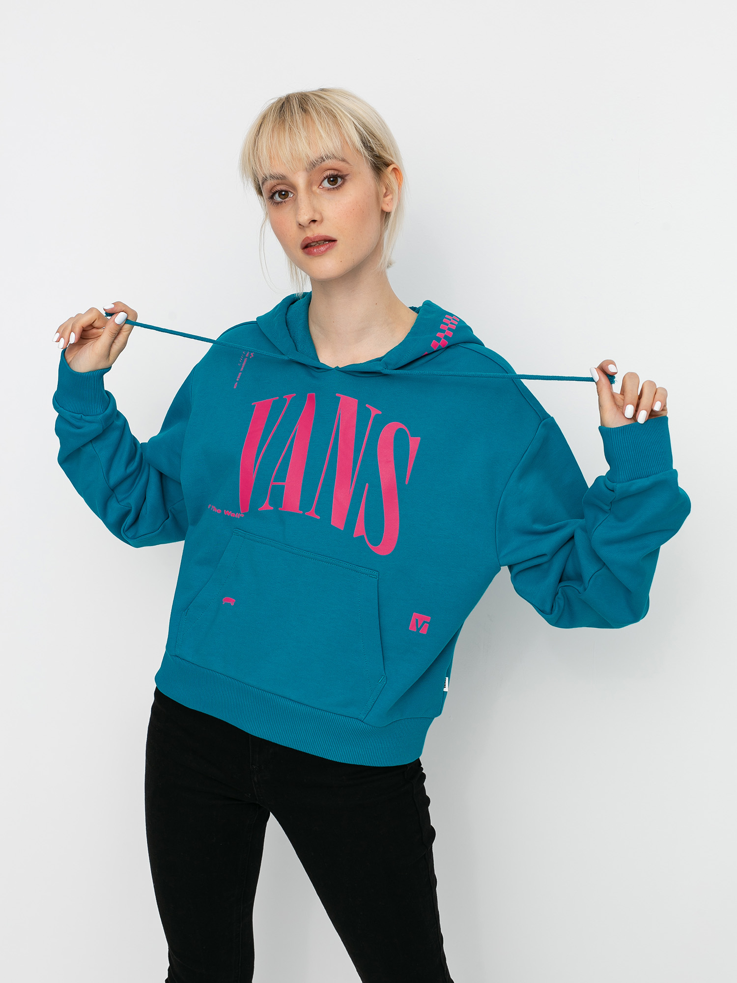 Bluza z kapturem Vans Kaye Crop HD Wmn (enamel blue)