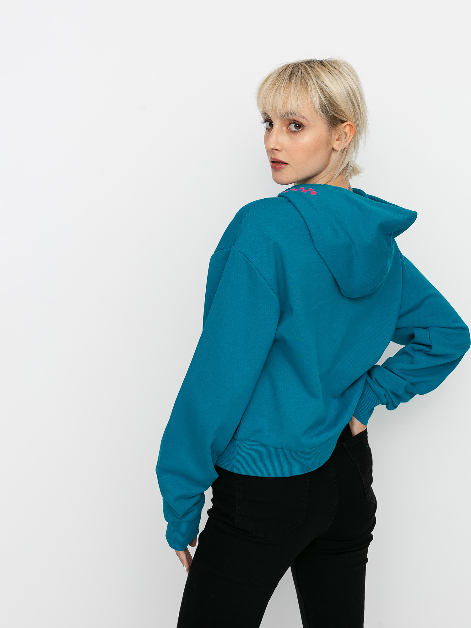 Bluza z kapturem Vans Kaye Crop HD Wmn (enamel blue)