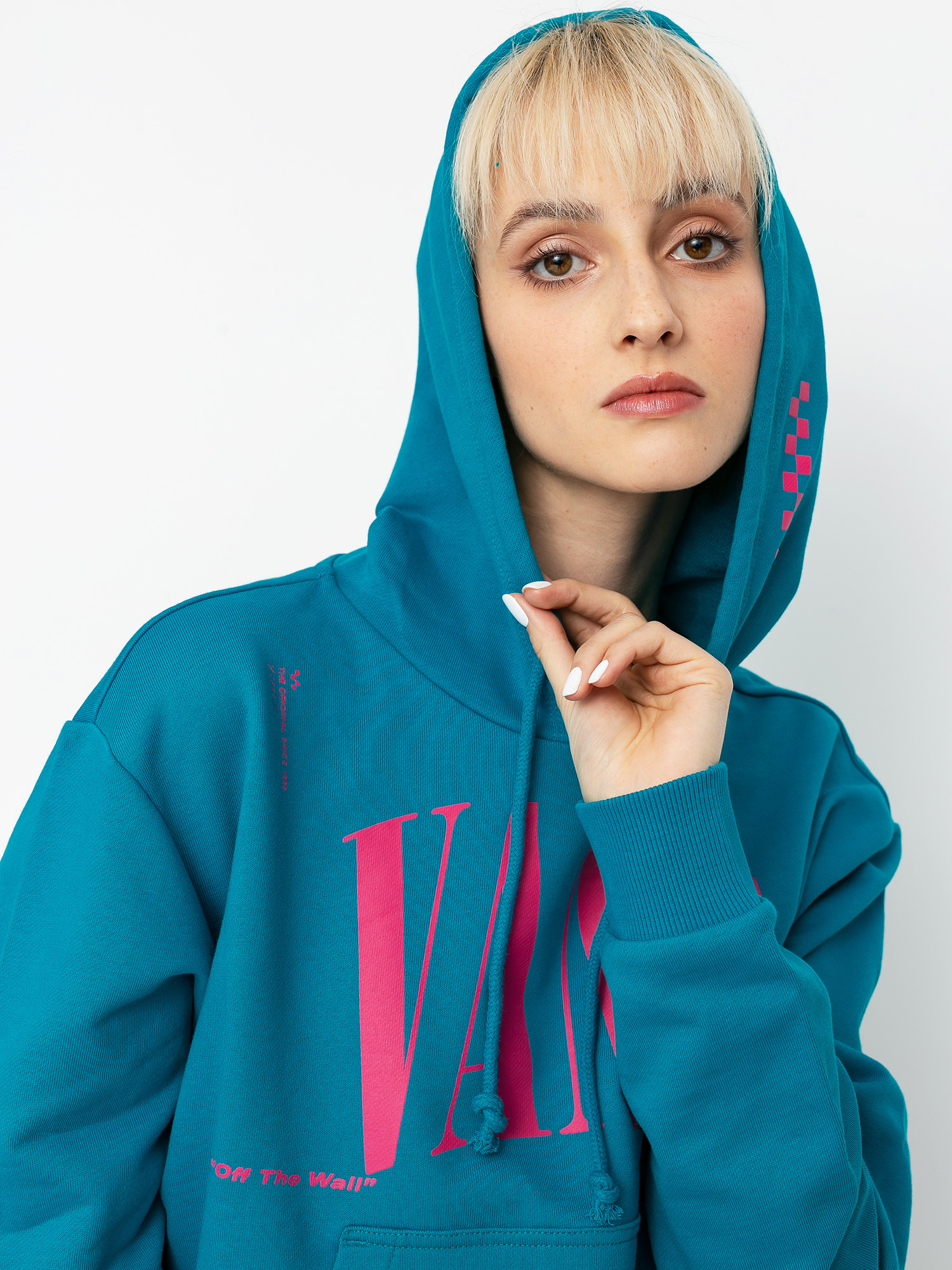 Bluza z kapturem Vans Kaye Crop HD Wmn (enamel blue)