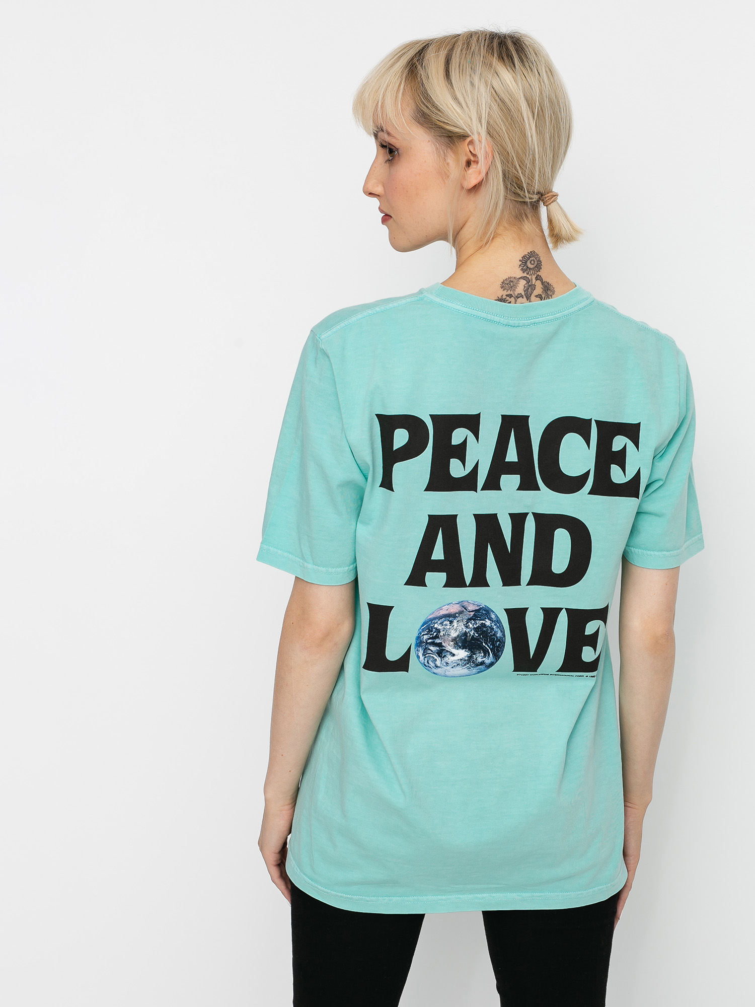 T-shirt Stussy Peace & Love Wmn (aqua)