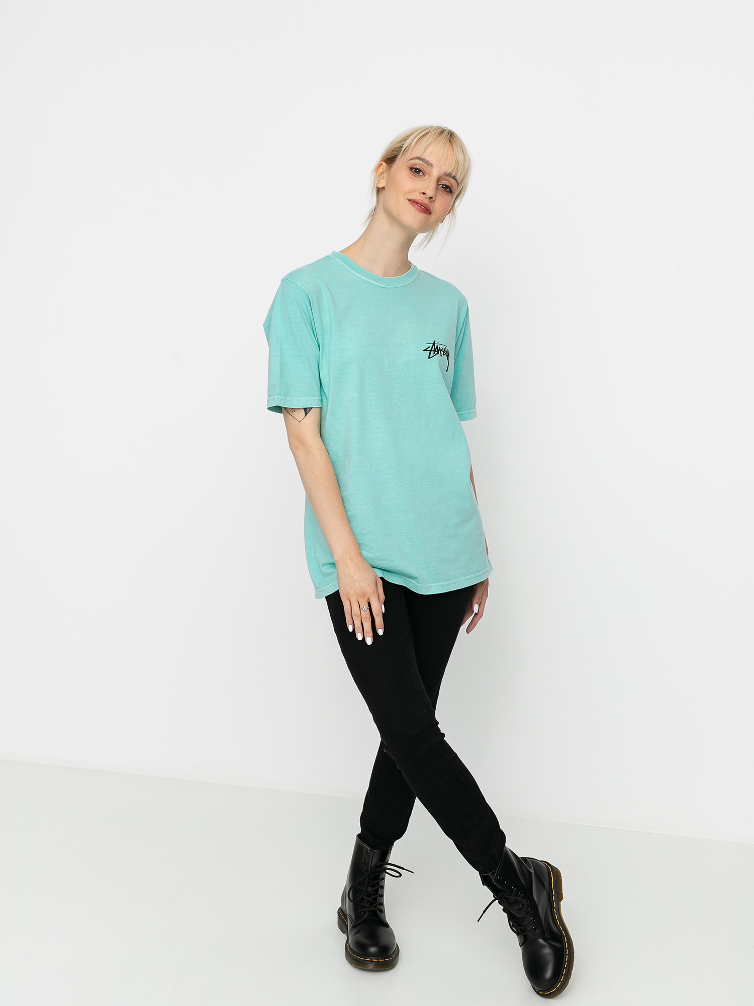 T-shirt Stussy Peace & Love Wmn (aqua)