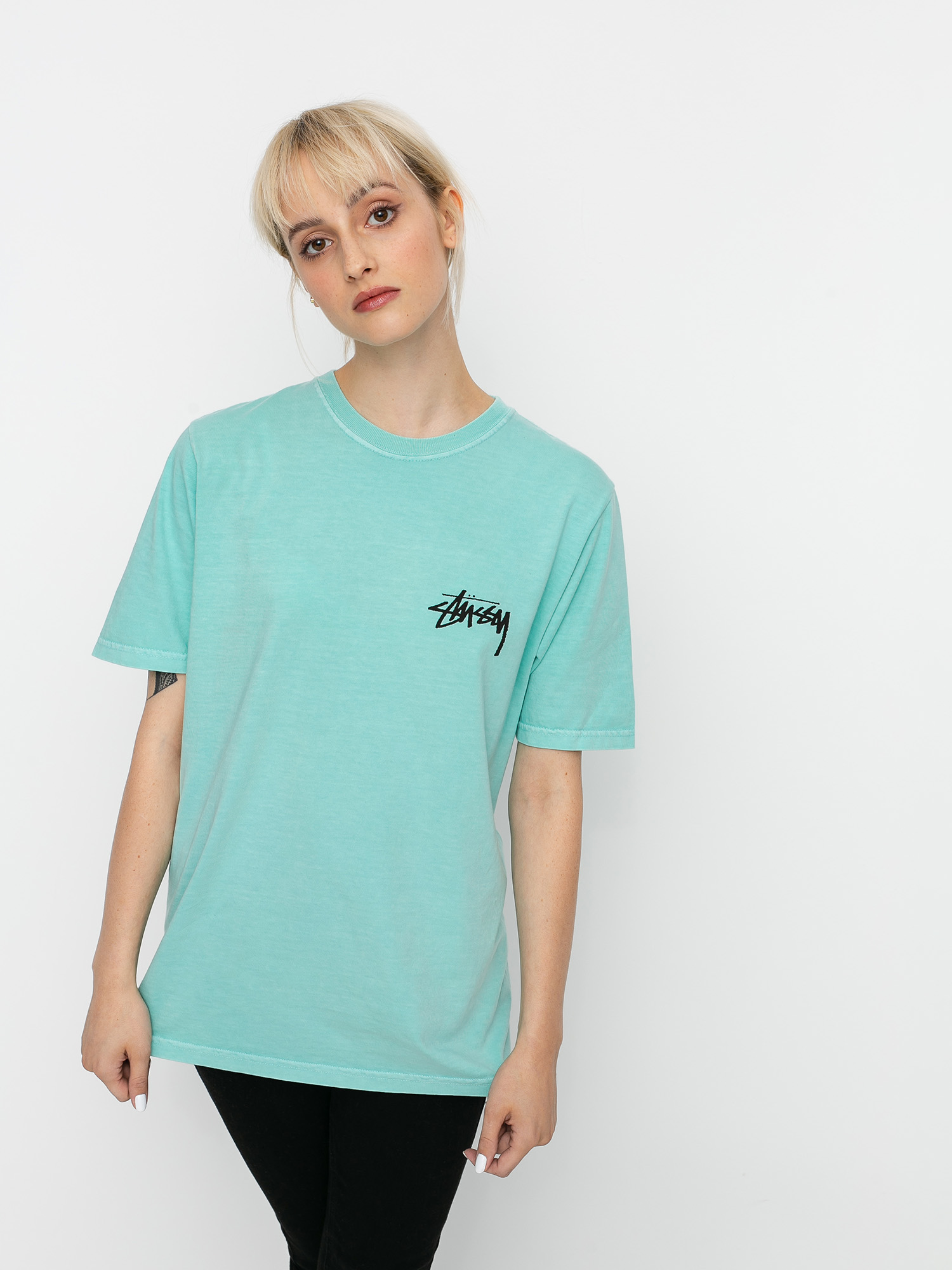 T-shirt Stussy Peace & Love Wmn (aqua)