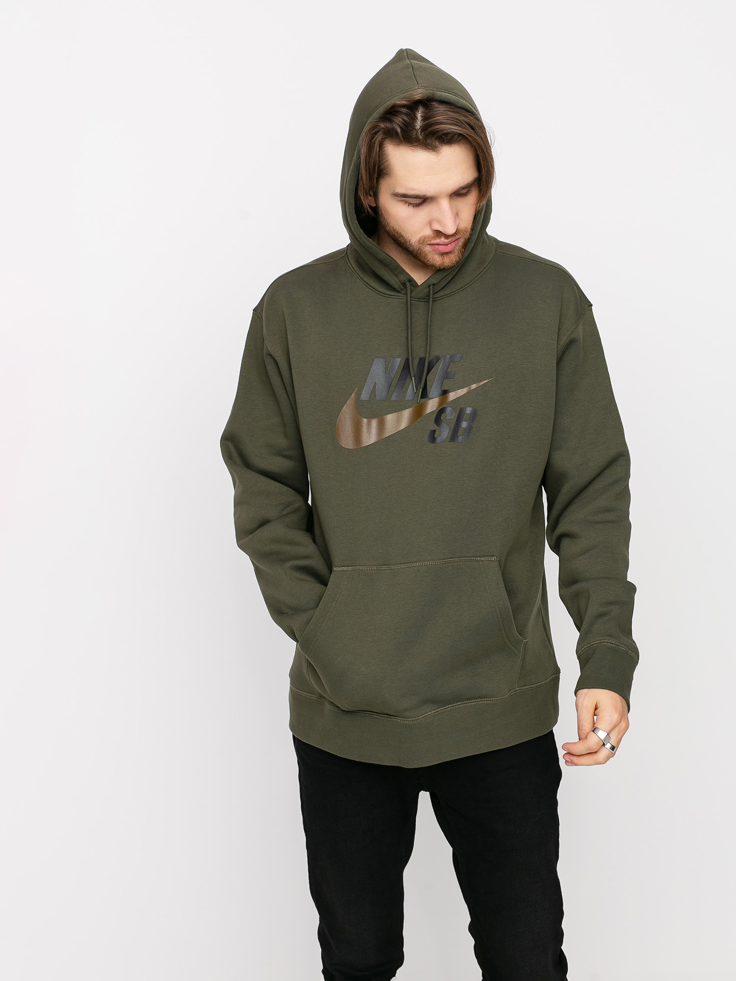 Bluza z kapturem Nike SB Icon HD (cargo khaki/yukon brown)