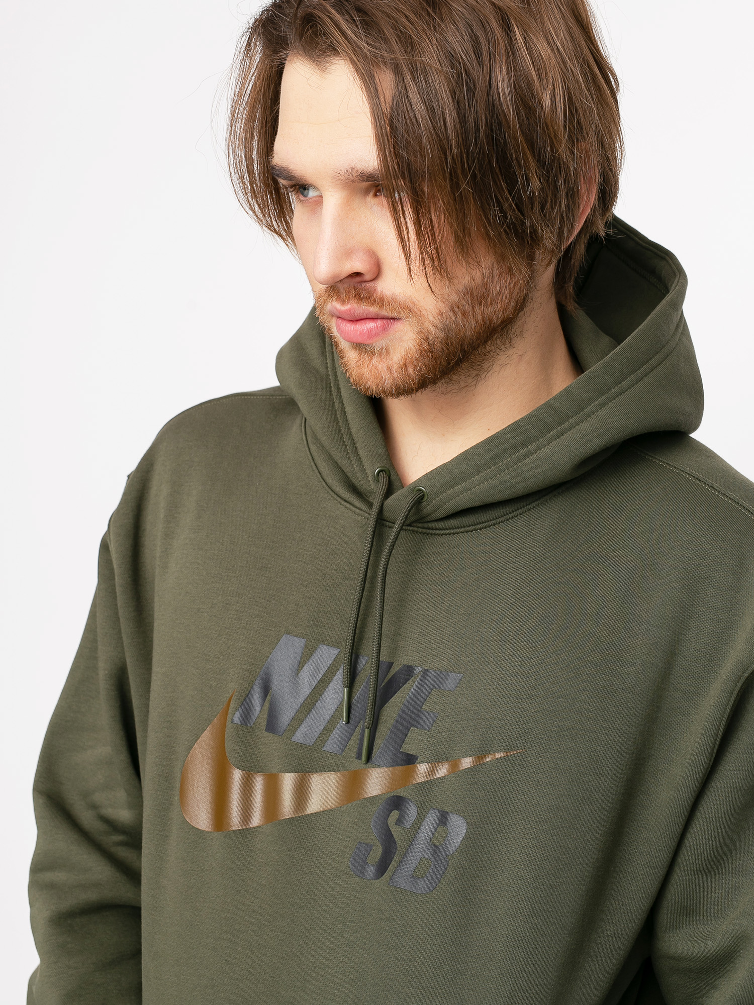 Bluza z kapturem Nike SB Icon HD (cargo khaki/yukon brown)