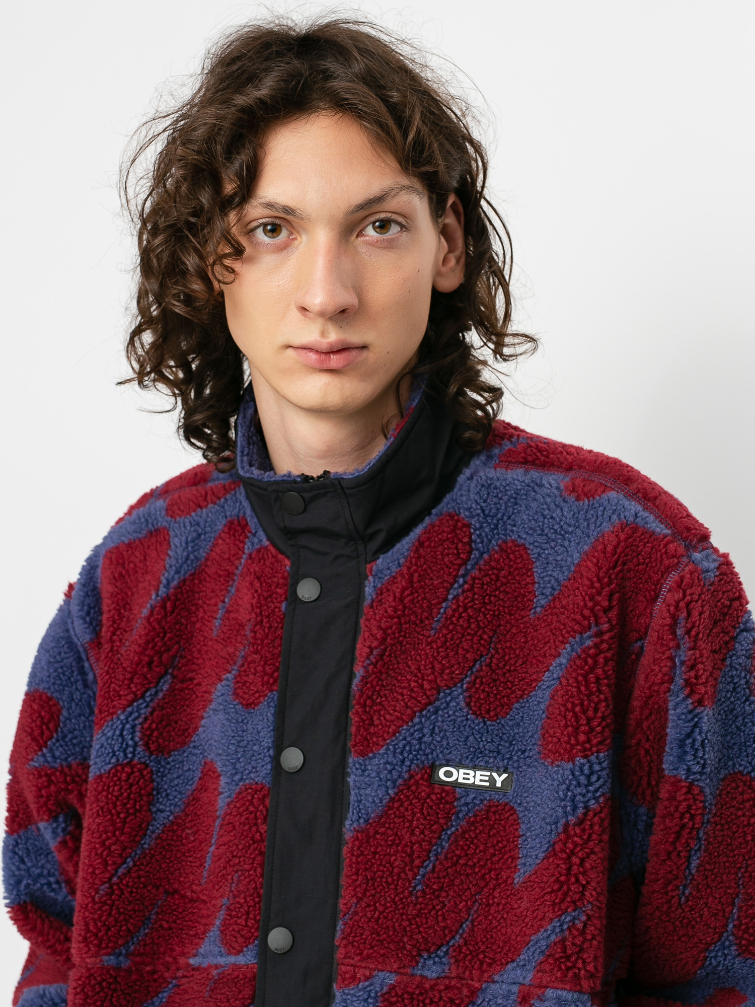 Kurtka OBEY Hense sherpa (purple multi)