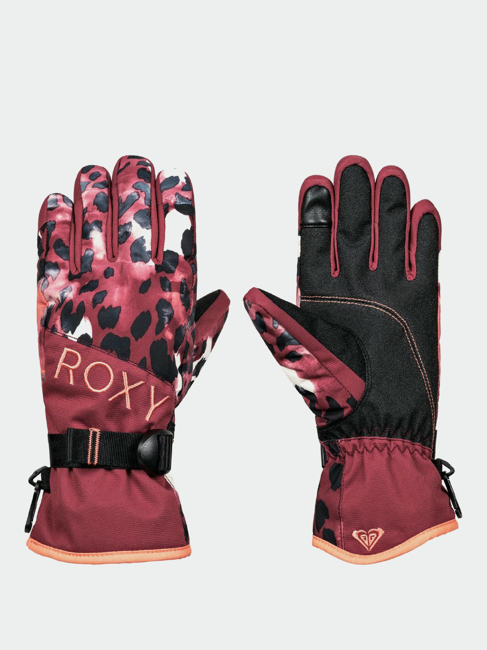 Rękawice Roxy Jetty Gloves Wmn (oxblood red leopold)