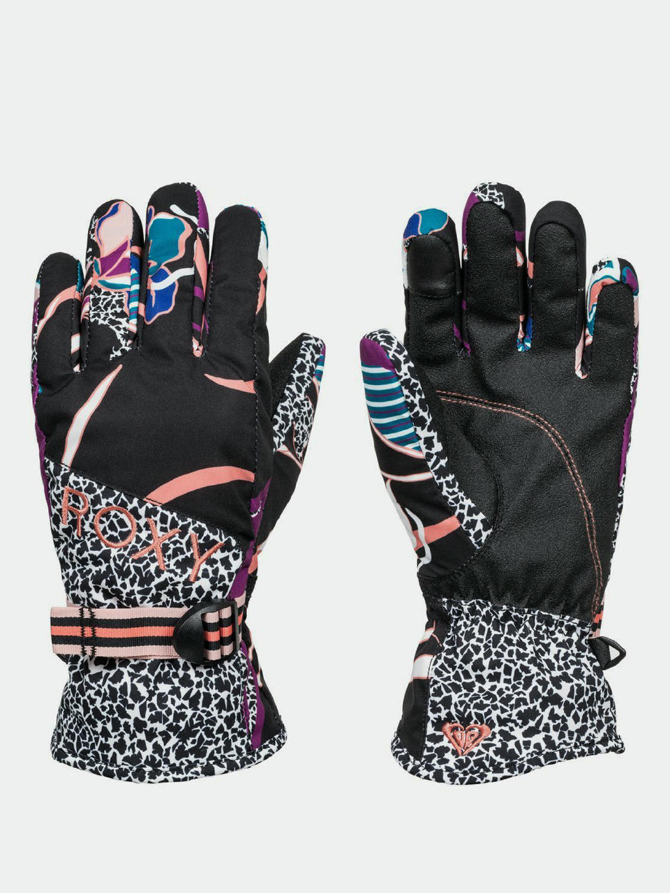 Rękawice Roxy Jetty Se Gloves Wmn (true black pop flowers)