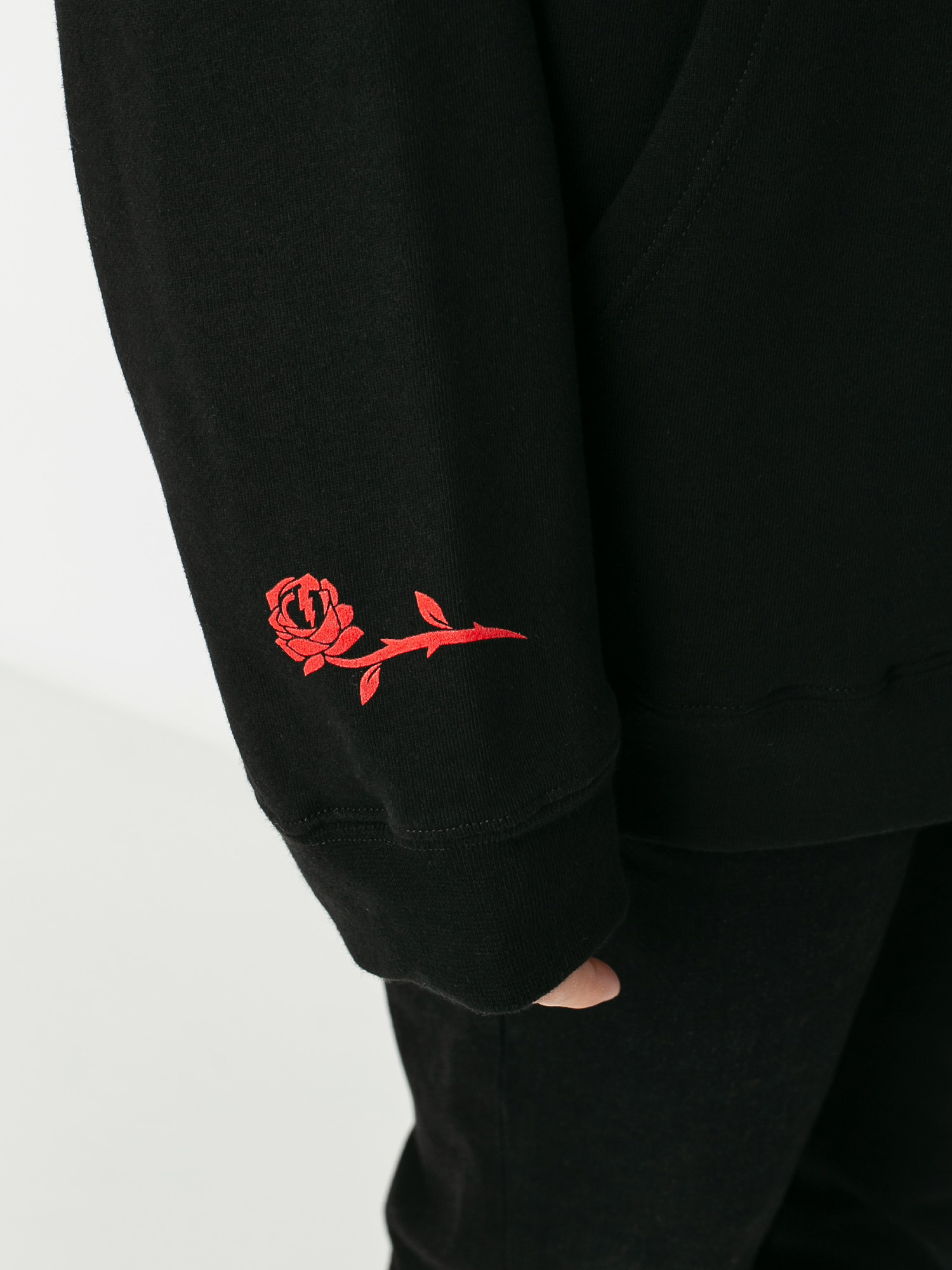 Bluza z kapturem Thunder Evil Rose HD (black/red)