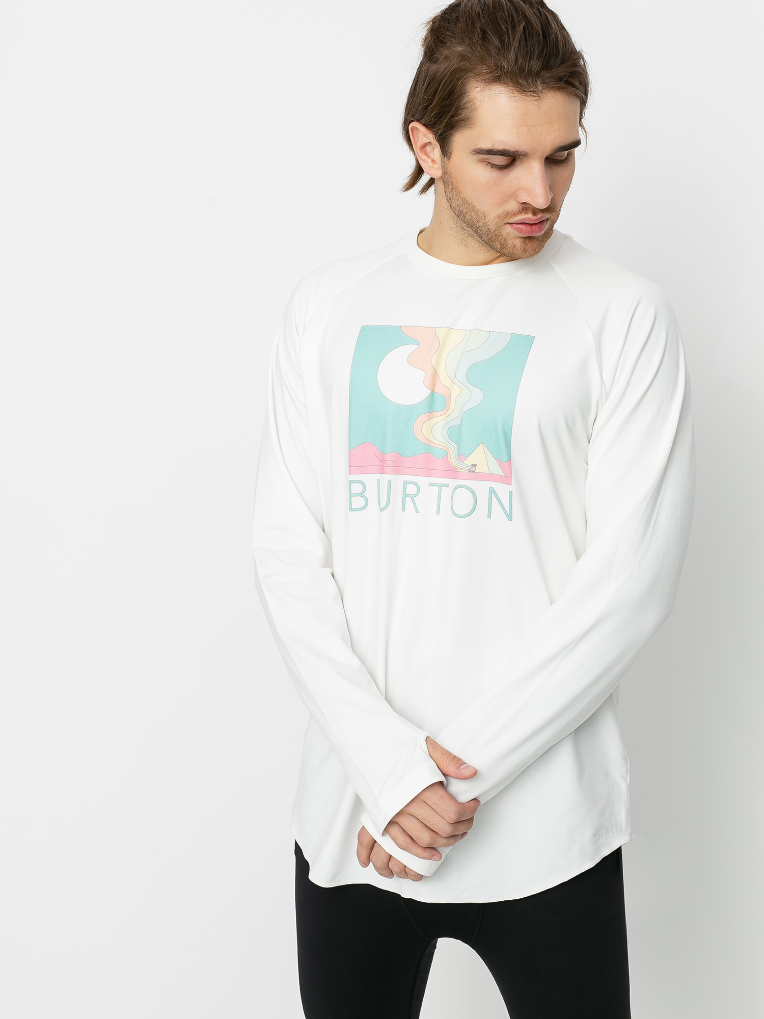 Męski Longsleeve aktywny Burton Roadie Base Layer Tech (stout white)
