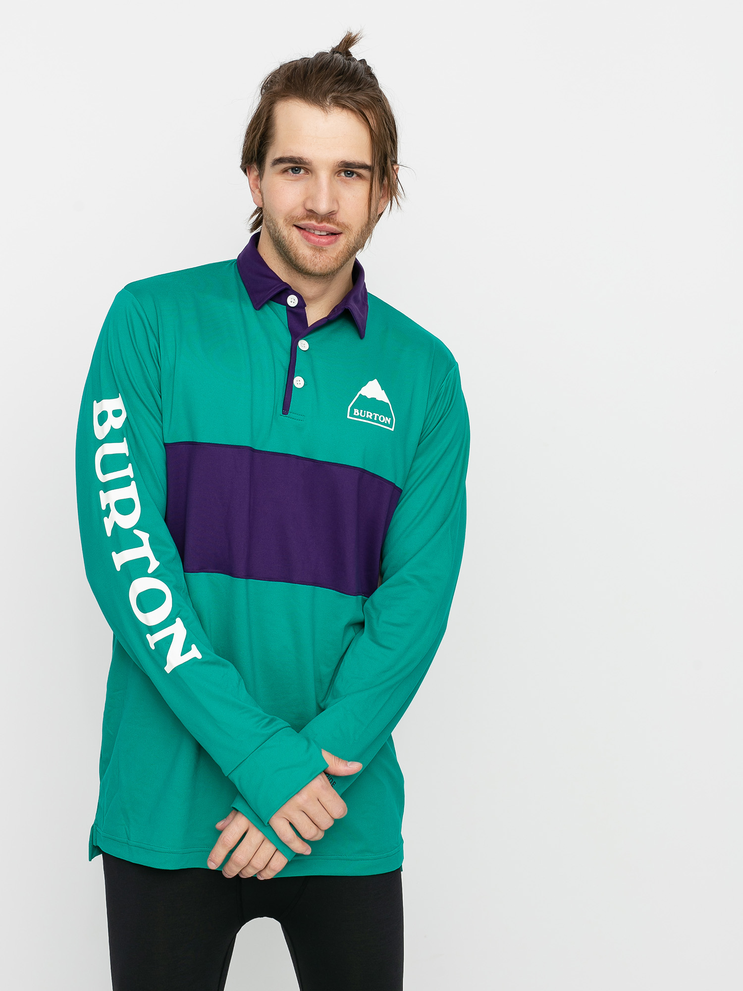 Męski Longsleeve aktywny Burton Midweight Rugby (dynasty green/parachute purple)