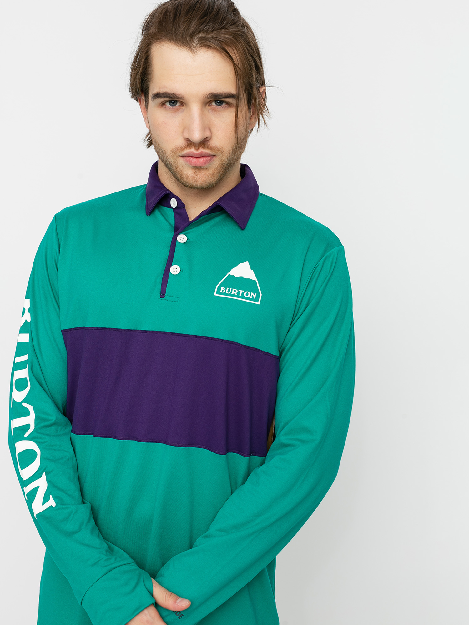 Męski Longsleeve aktywny Burton Midweight Rugby (dynasty green/parachute purple)