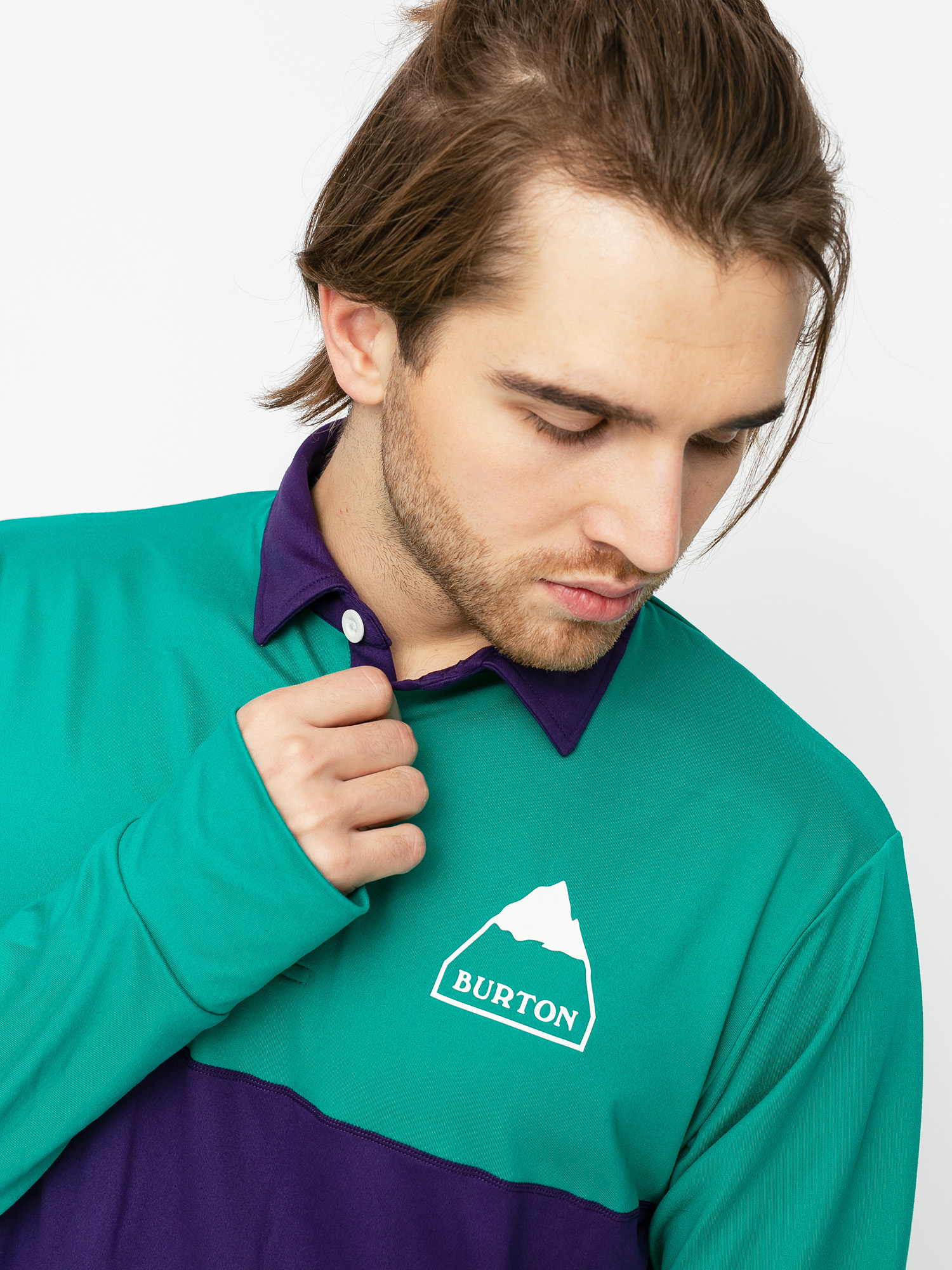 Męski Longsleeve aktywny Burton Midweight Rugby (dynasty green/parachute purple)