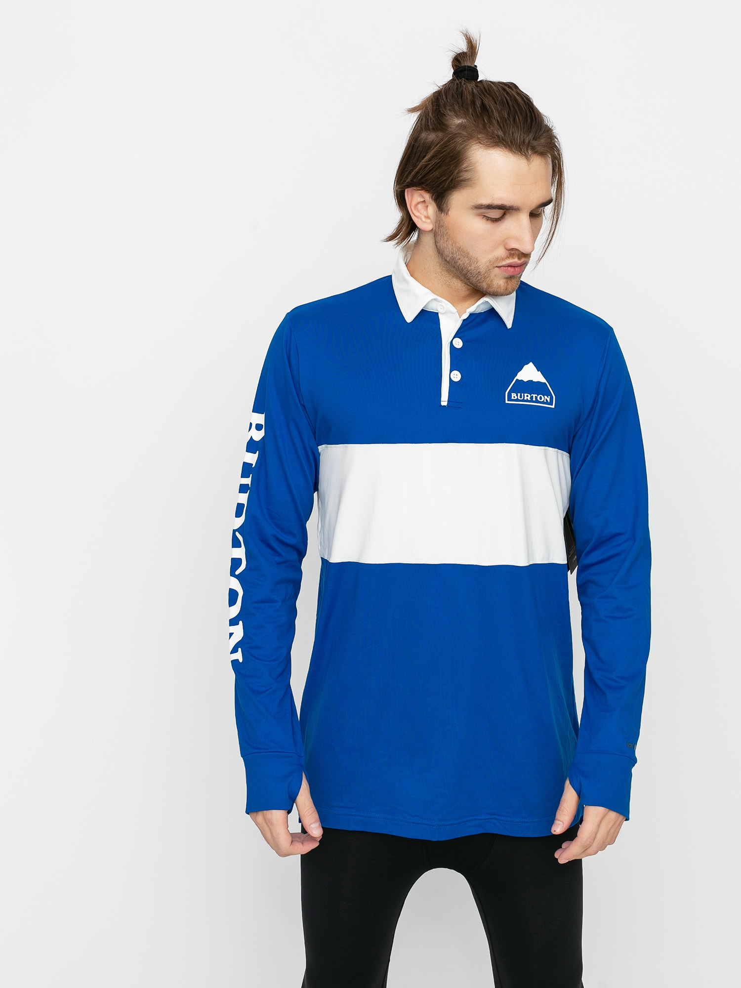 Męski Longsleeve aktywny Burton Midweight Rugby (lapis blue/stout white)