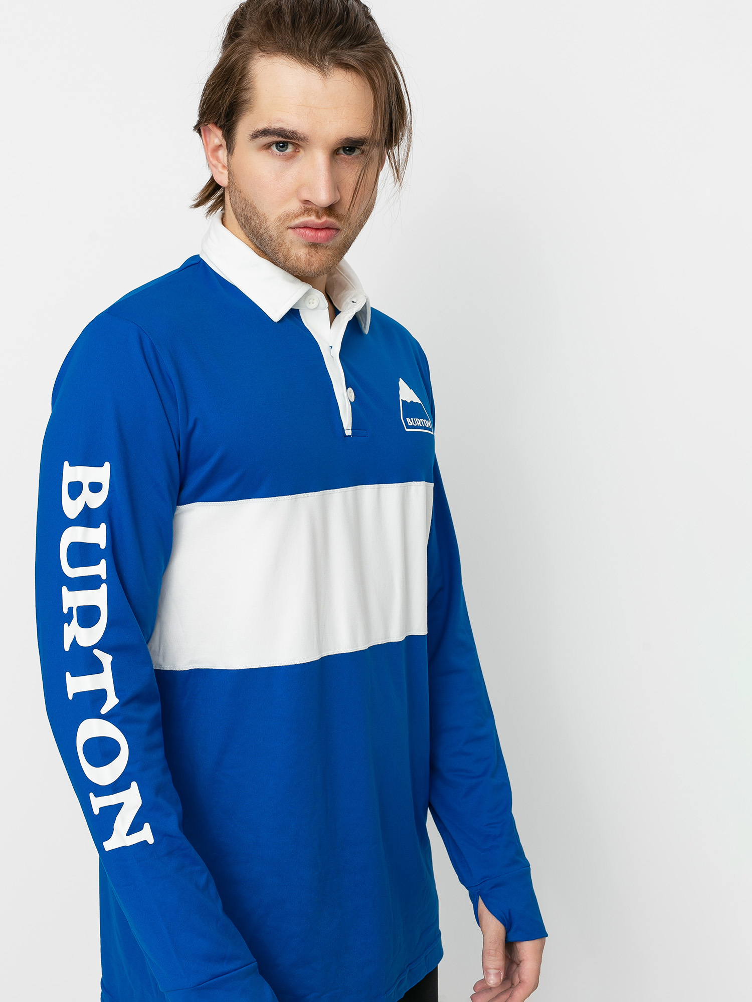 Męski Longsleeve aktywny Burton Midweight Rugby (lapis blue/stout white)