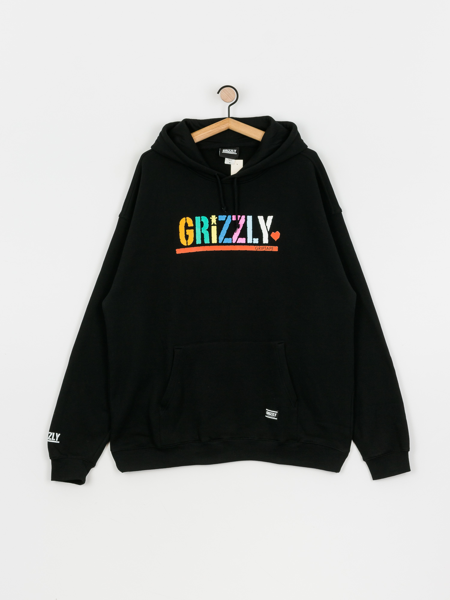 Bluza z kapturem Grizzly Griptape Color Block Stamp HD (black)